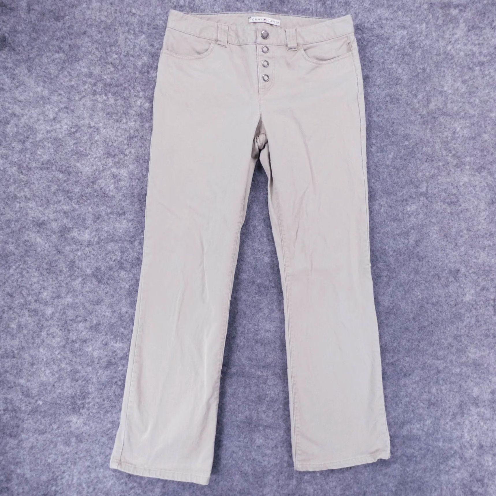 Tommy Hilfiger Tommy Hilfiger Pants Womens 8 Stretch Flat Front Boot Beige Button Fly Ladies Size 30" / US 8 / IT 44 - 2 Thumbnail