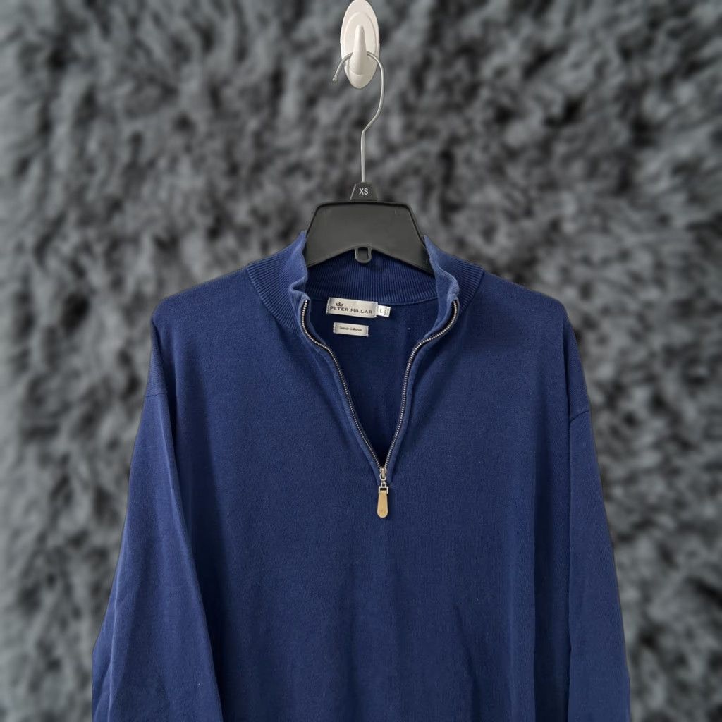 Peter Millar Peter Millar Sweater Mens L Blue Seaside Collection 1/4 Zip Pullover Logo Breathable Golf Preppy Pullover Shirt Size US L / EU 52-54 / 3 - 1 Thumbnail