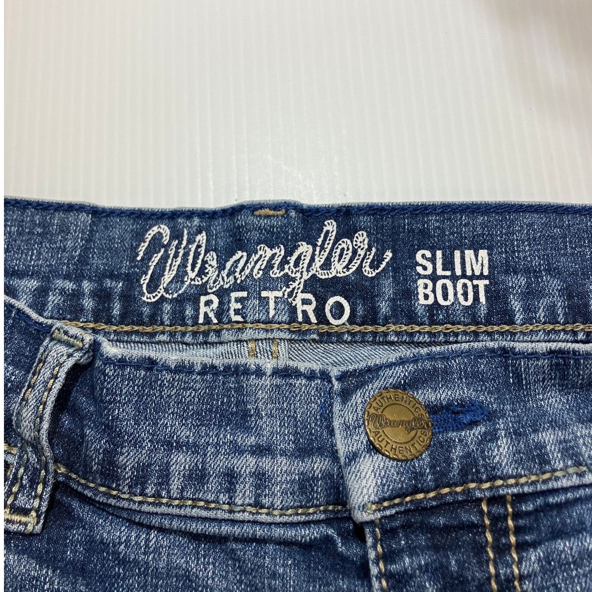 Wrangler Wrangler Authentics Retro Slim Bootcut Blue Denim Jeans Men Size US 31 - 3 Thumbnail