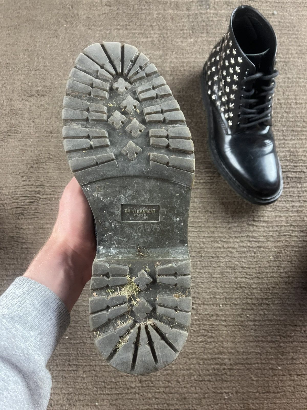 Hedi Slimane Saint laurent AW15 star stud derby boots Size US 9 / EU 42 - 7 Thumbnail