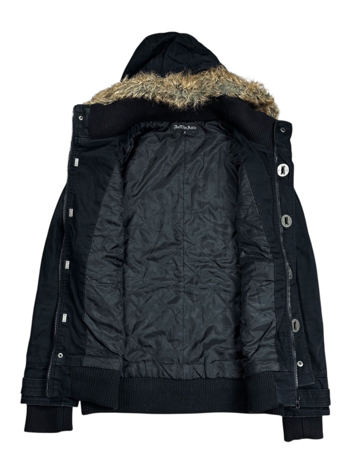 BUFFALO BOBS 2000s In The Attic - Fur Hoodie Cargo Jacket Size US M / EU 48-50 / 2 - 3 Thumbnail