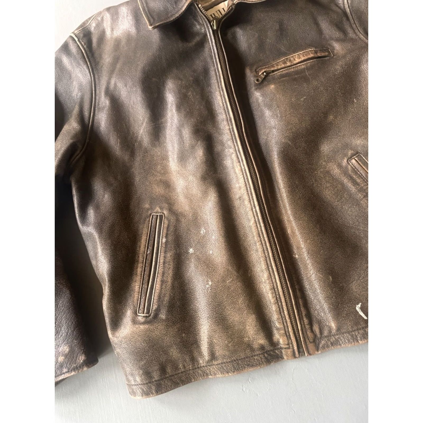 Vintage Wilsons Leather Jacket Brown Thinsulate Coat Men's Size XL Button Zip Distressed Lined Casual Classic Size US XL / EU 56 / 4 - 6 Thumbnail