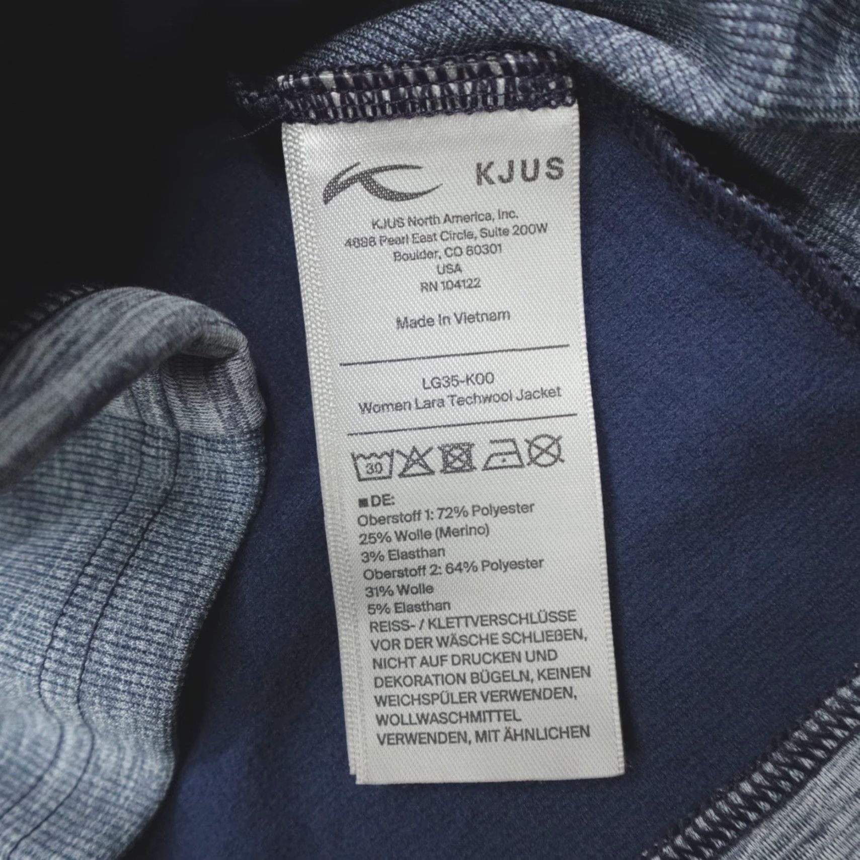 KJUS Kjus Lara Techwool Full Zip Jacket Women's XL Atlanta Blue Melange, Techwool, Logo, Pockets - Blue, Jacket, Women, XL Size XL / US 12-14 / IT 48-50 - 6 Thumbnail