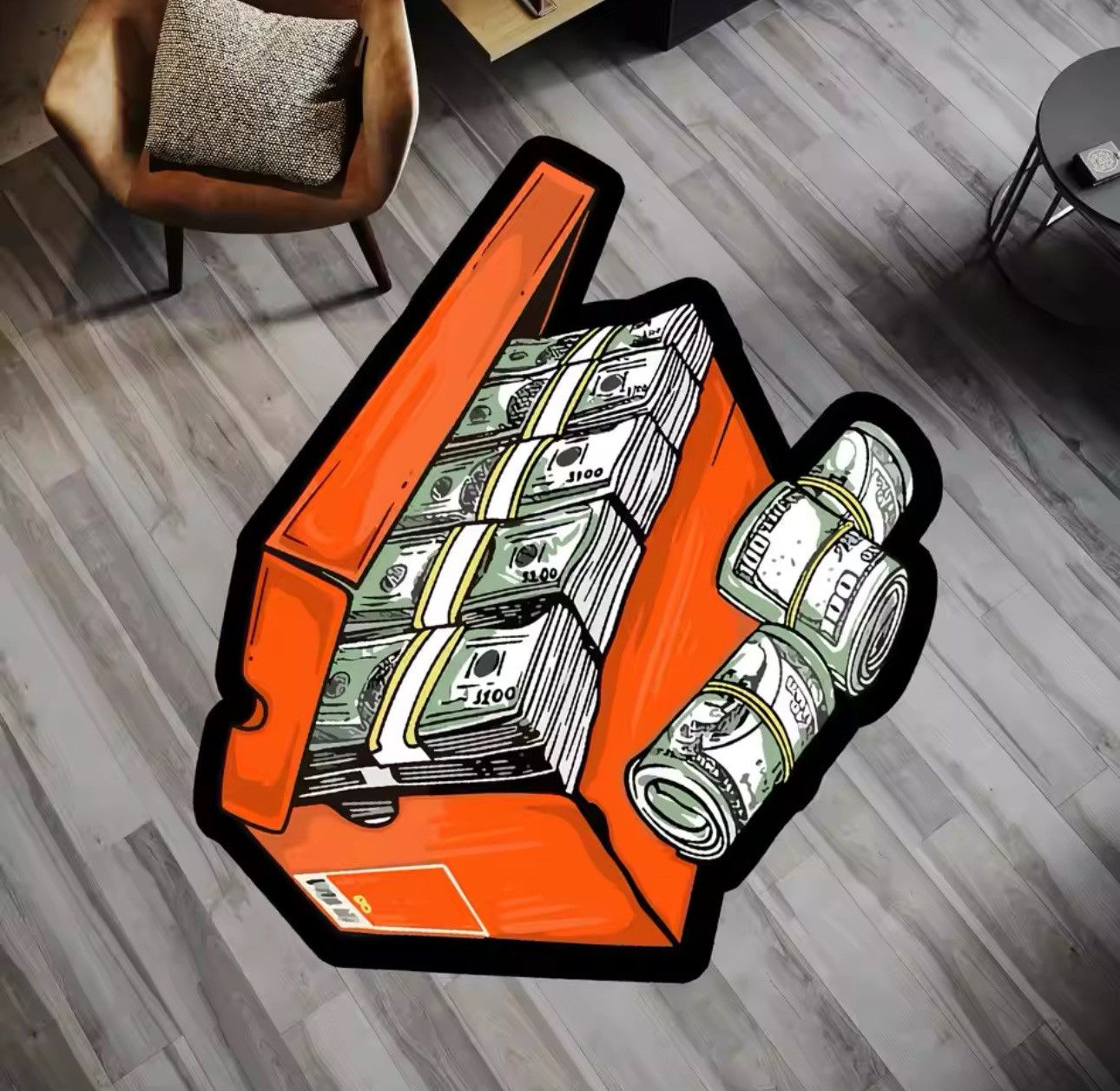 Handmade Design Handmade Money Print Rug Carpet Size ONE SIZE - 2 Thumbnail