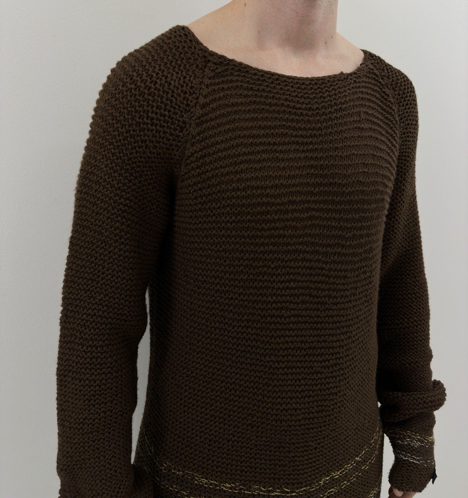 Diesel Vintage Diesel Knit Sweater Men Y2K Brown Pullover 2000s Size US L / EU 52-54 / 3 - 3 Thumbnail