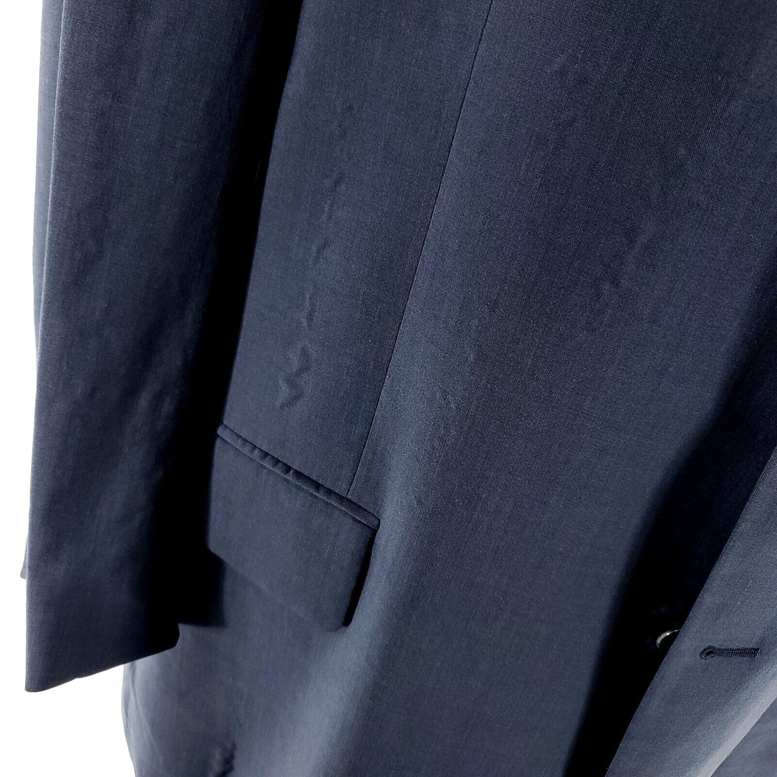 Arnold Brant DAMAGED Arnold Brant Marzotto Wool 3 Button Blazer 48L Blue Size 48L - 3 Thumbnail