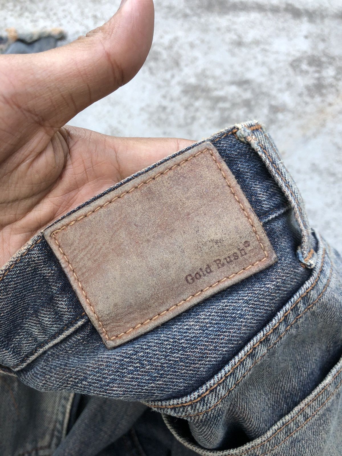 Japanese Brand BAGGY RUSTY BLUE DISTRESSED DENIM BY GOLD RUSH Size US 31 - 6 Thumbnail