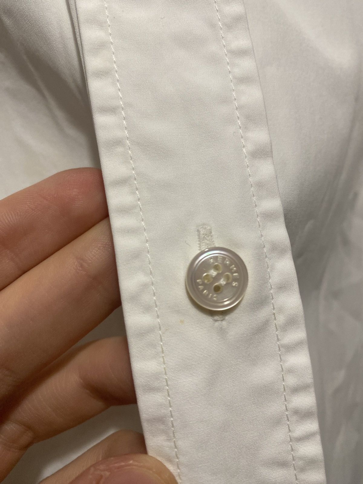 Hermes Luxury hermes long white dress with collar Size L / US 10 / IT 46 - 20 Thumbnail