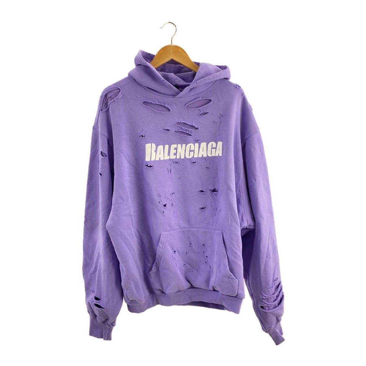 Balenciaga Balenciaga 21SS Destroyed Purple Hoodie | Grailed