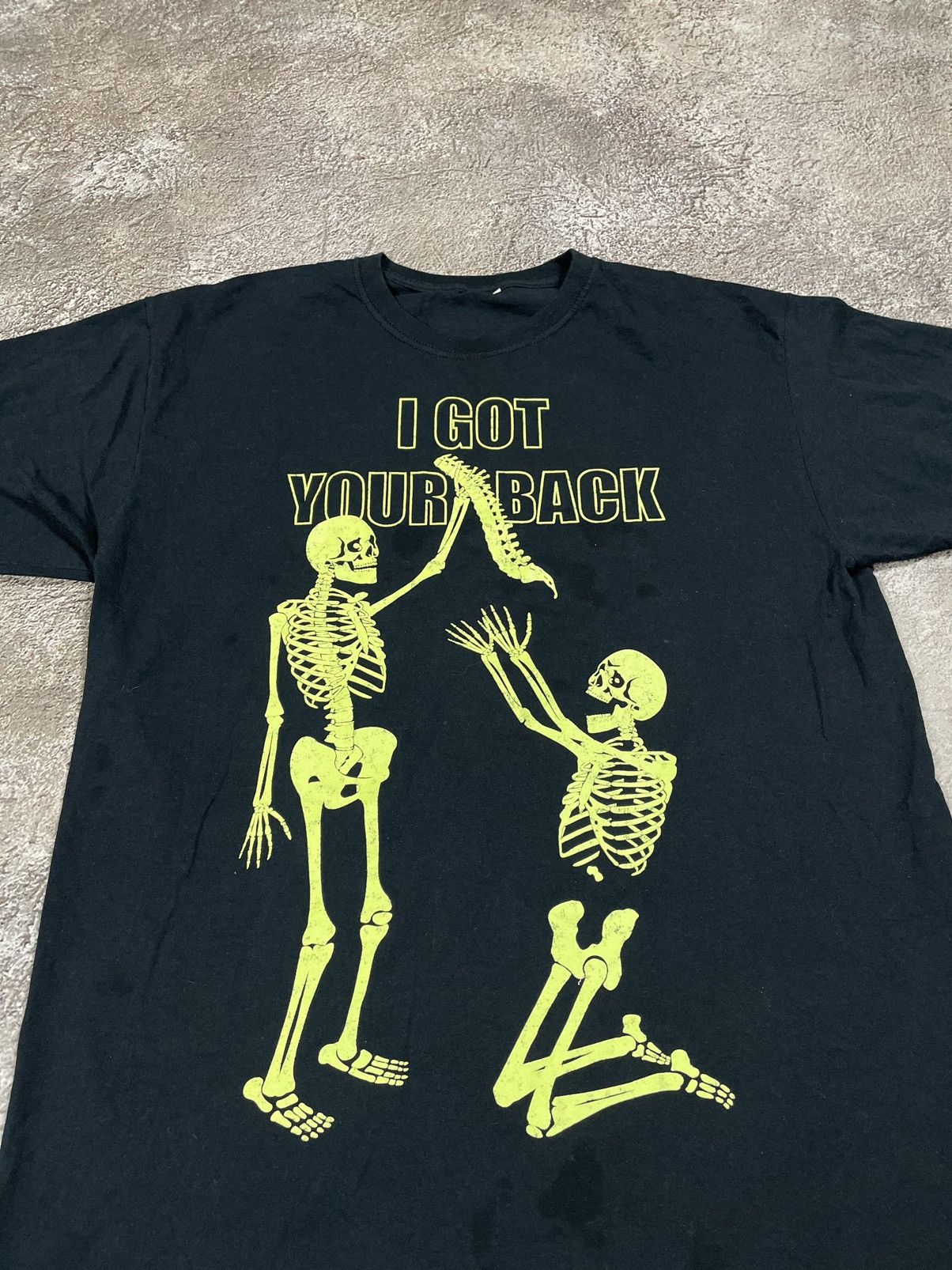 Vintage Vintage Y2K Skeleton Graphic Tee Black Faded Goth Wide Leg M Size US M / EU 48-50 / 2 - 4 Thumbnail