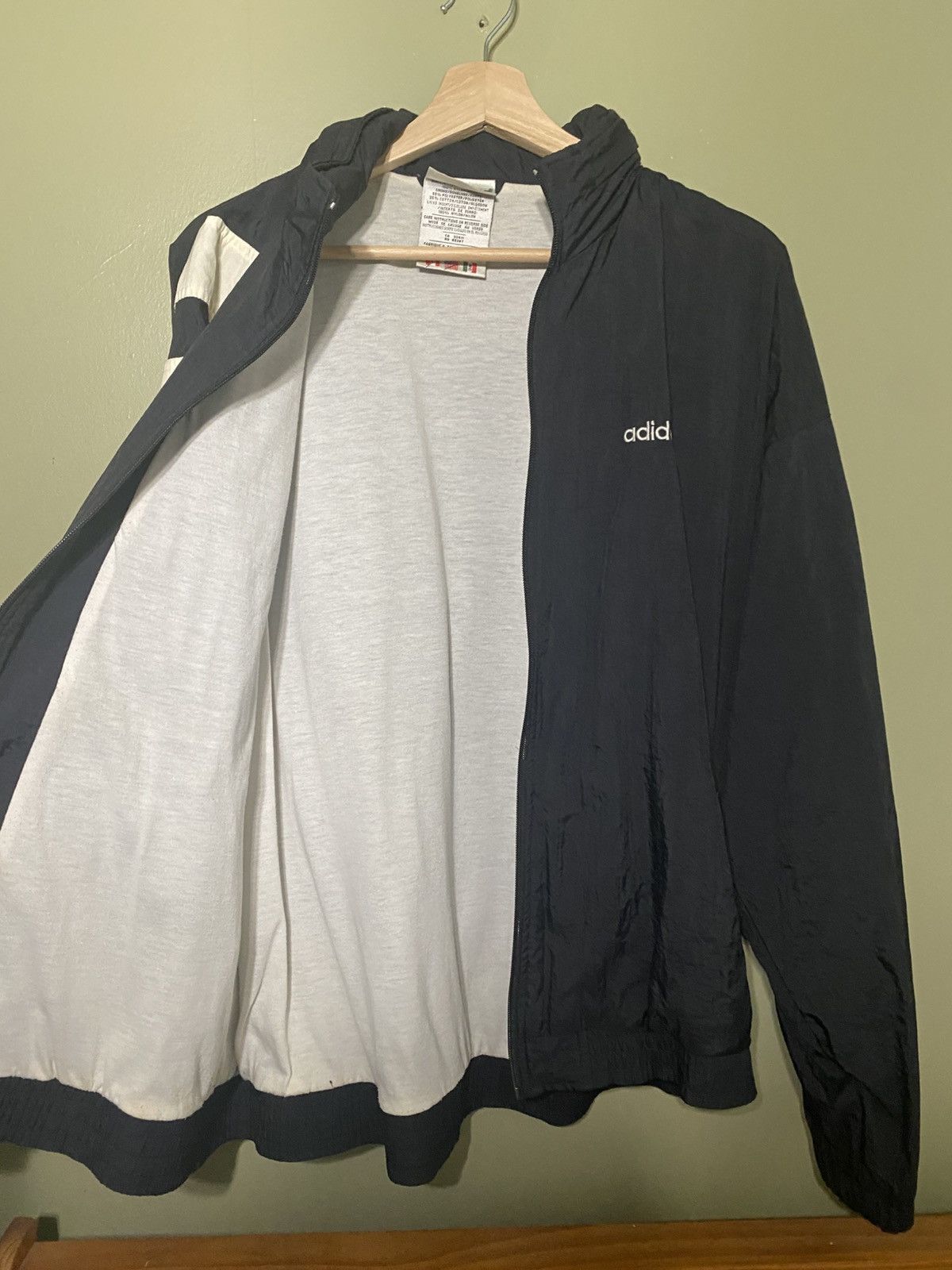 Adidas × Nike × Vintage Vintage Adidas windbreaker size Medium Black/White Size US M / EU 48-50 / 2 - 4 Thumbnail