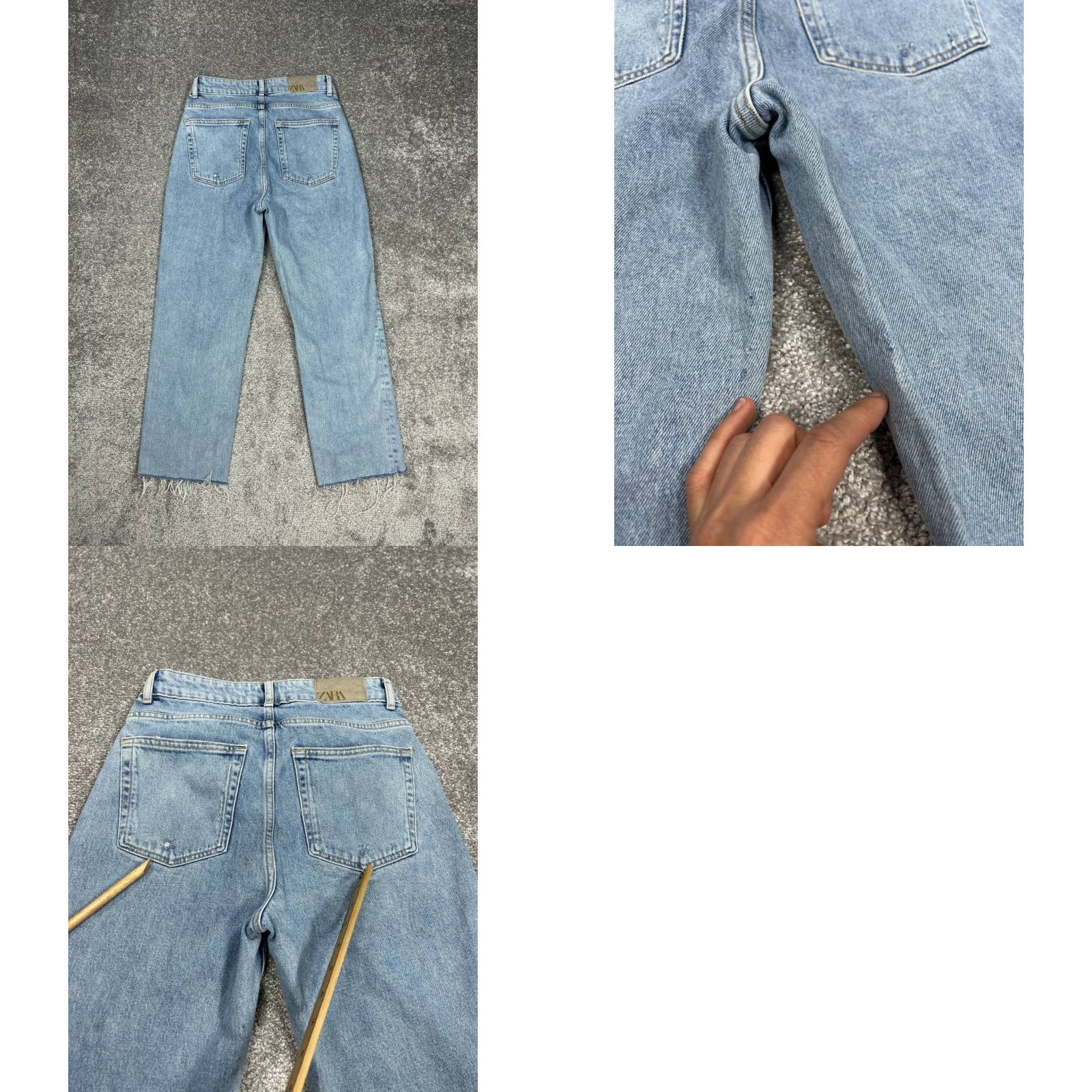 Zara VINTAGE Zara Jeans Womens 4 Light Blue Denim Button Fly Raw Hem Straight Jeans Womens 4 Zara Jeans Size 27" / US 4 / IT 40 - 8 Thumbnail