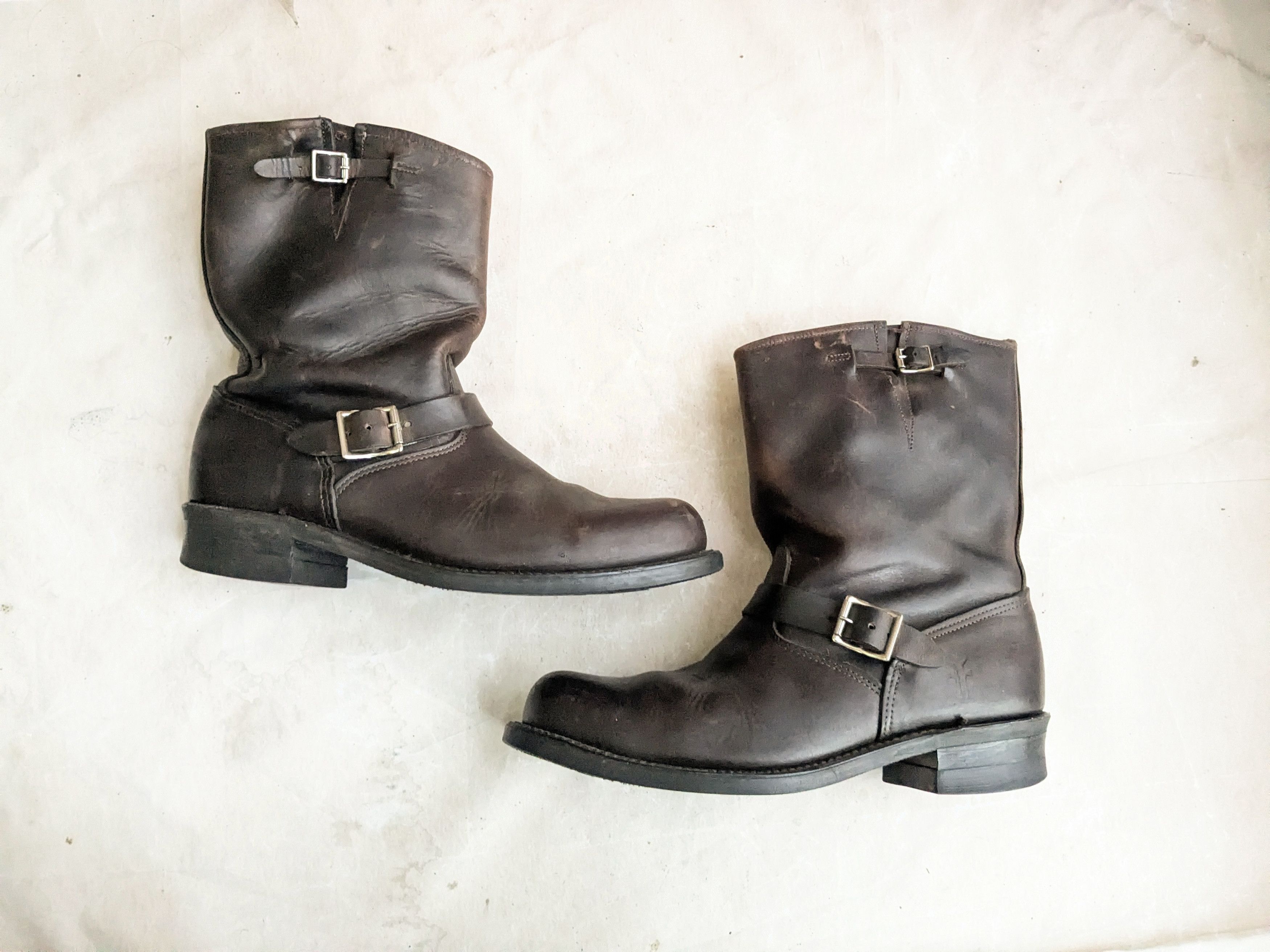 Frye Frye Engineer Boots Brown Leather 13 M Leather Buckle Size US 13 / EU 46 - 1 Thumbnail