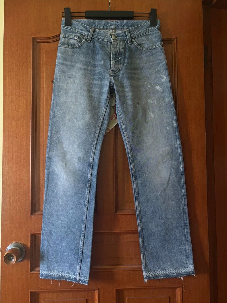 Helmut Lang HELMUT LANG size30 Blue water-splashed ink jeans Size US 30 / EU 46 - 1 Thumbnail