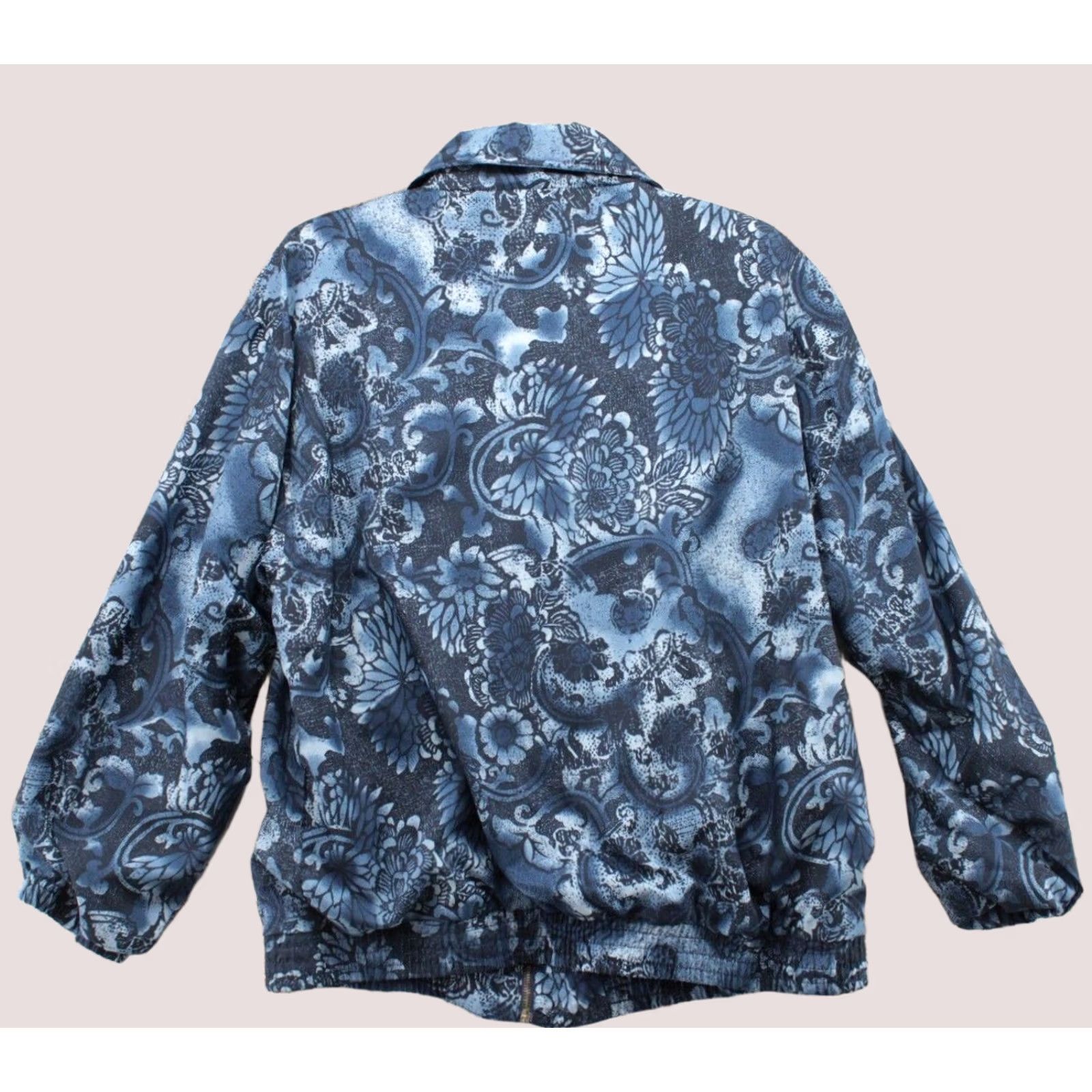 Vintage Vintage Active Studio Windbreaker Jacket Womens S Blue Floral Boho Cozy Soft Size S / US 4 / IT 40 - 1 Thumbnail