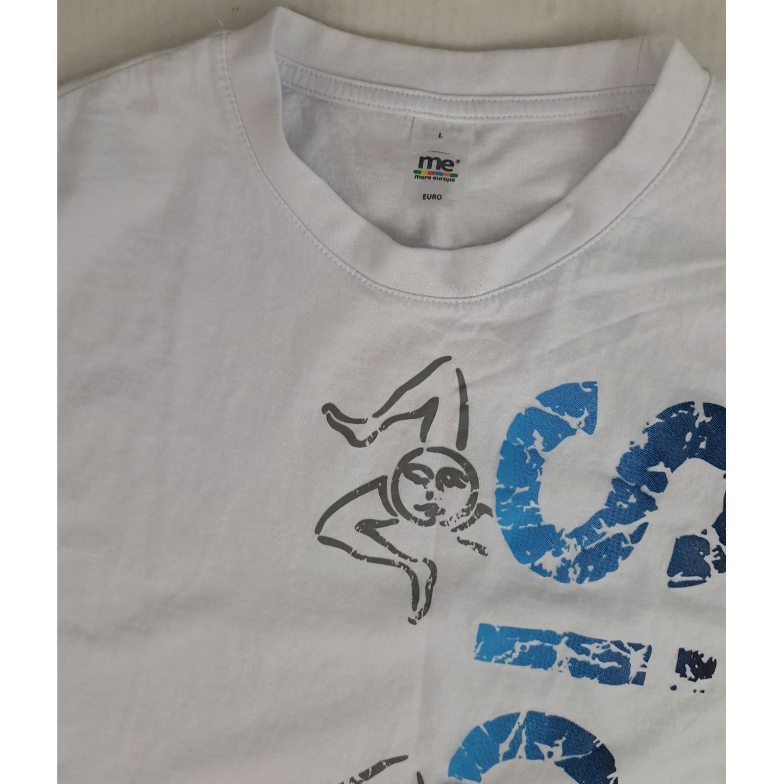 Vintage VINTAGE Sicilia, Italy T-Shirt White L Women Short Sleeve Crew Neck Me Canvas Cotton 25in long 19in pit to pit Winter Spring Summer Ronaldo? Size L / US 10 / IT 46 - 2 Thumbnail