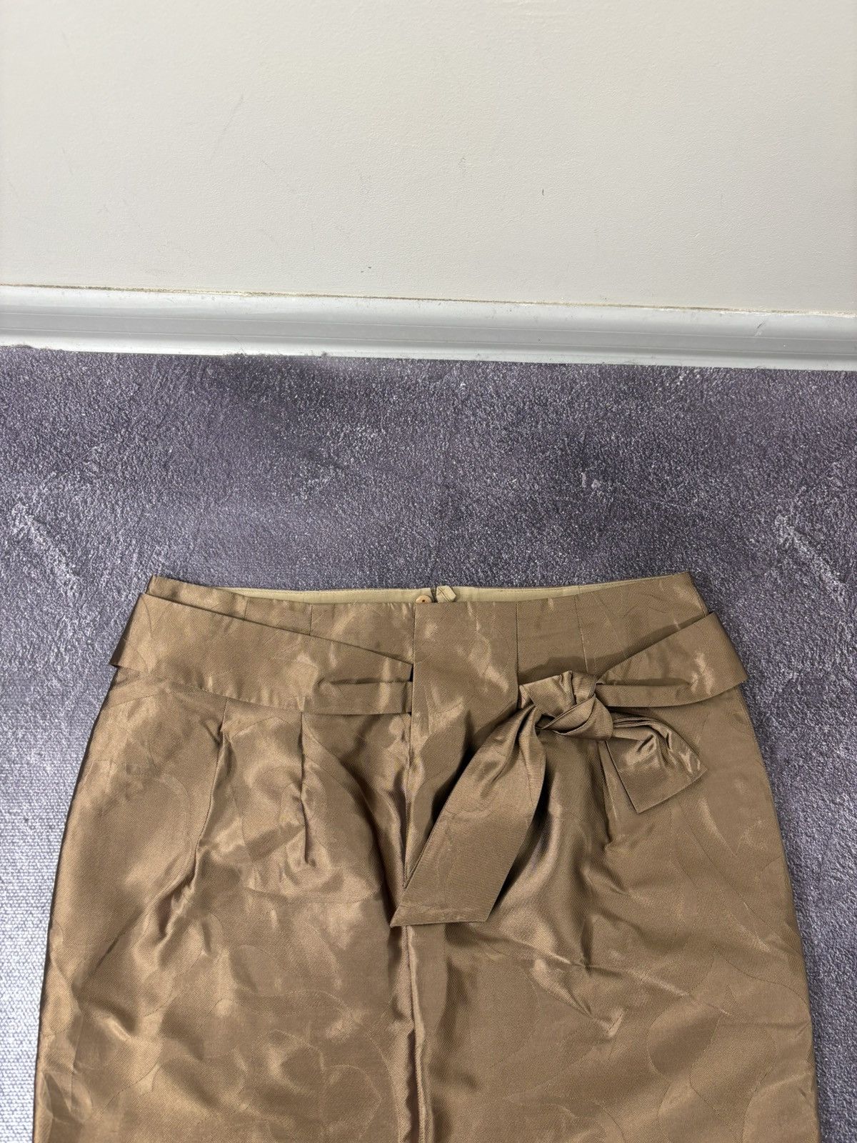 Escada Escada High-Waisted Bow Belt Luxury Silk Pencil Skirt Size 27" / US 4 / IT 40 - 7 Thumbnail