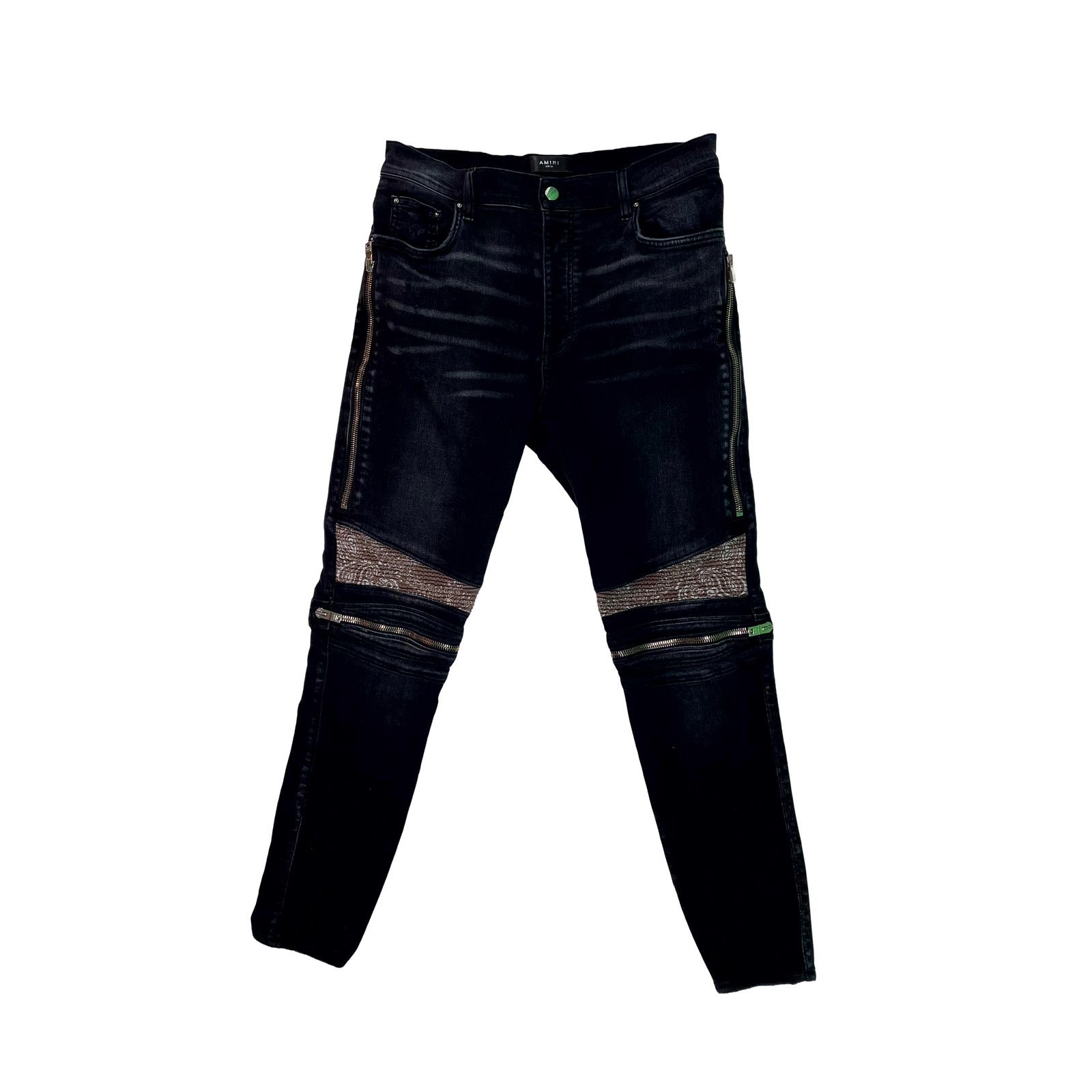 Amiri Amiri MX2 Paisley Black Wash & Brown Jeans Size US 36 / EU 52 - 1 Thumbnail