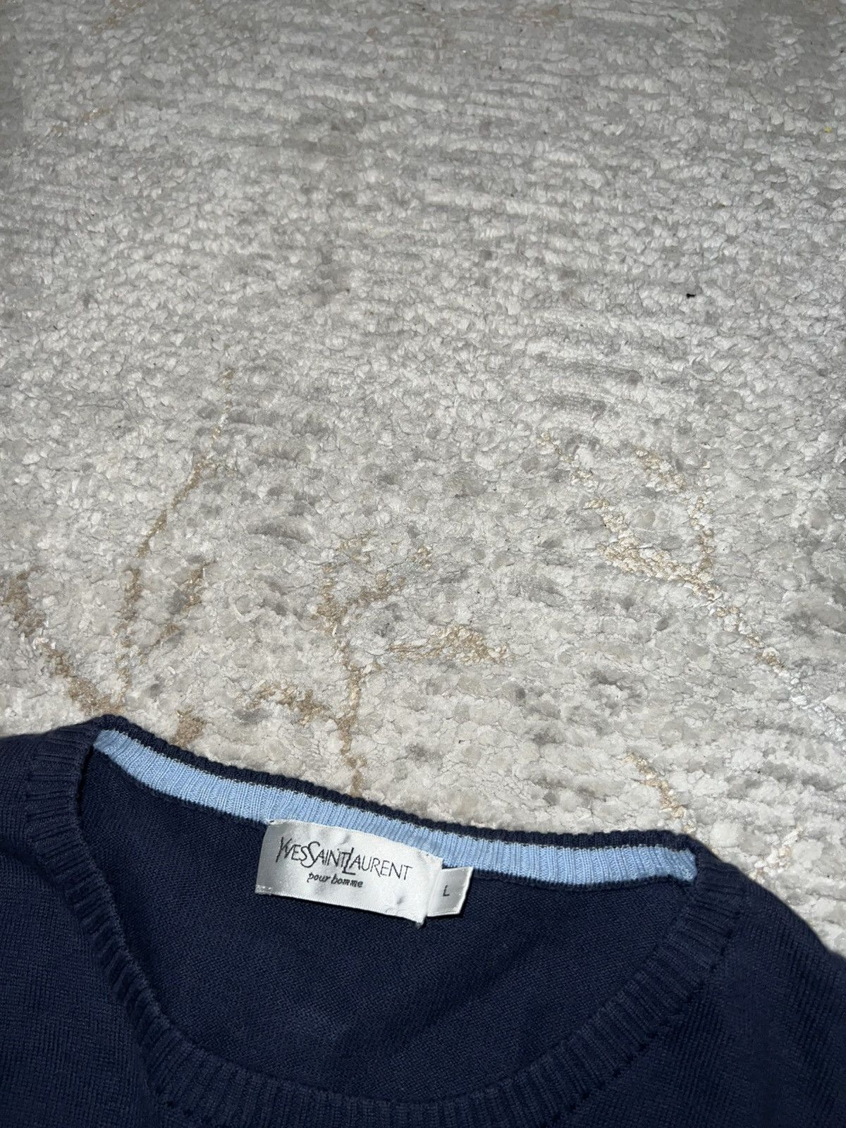 Vintage × Yves Saint Laurent YVES SAINT LAURENT BIG LOGO VINTAGE 90S KNIT SWEATER Size US L / EU 52-54 / 3 - 5 Thumbnail