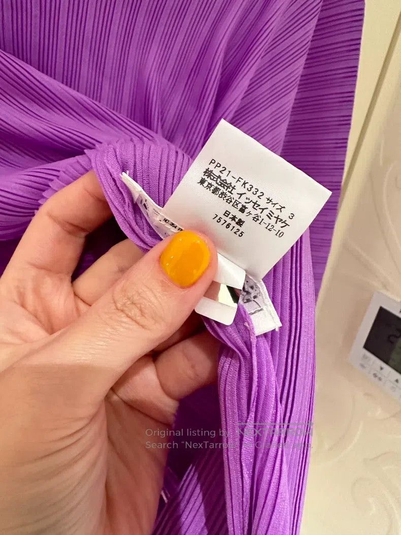 Issey Miyake Issey Miyake Oversized Purple Ribbed Long-sleeve Top Size L / US 10 / IT 46 - 7 Thumbnail