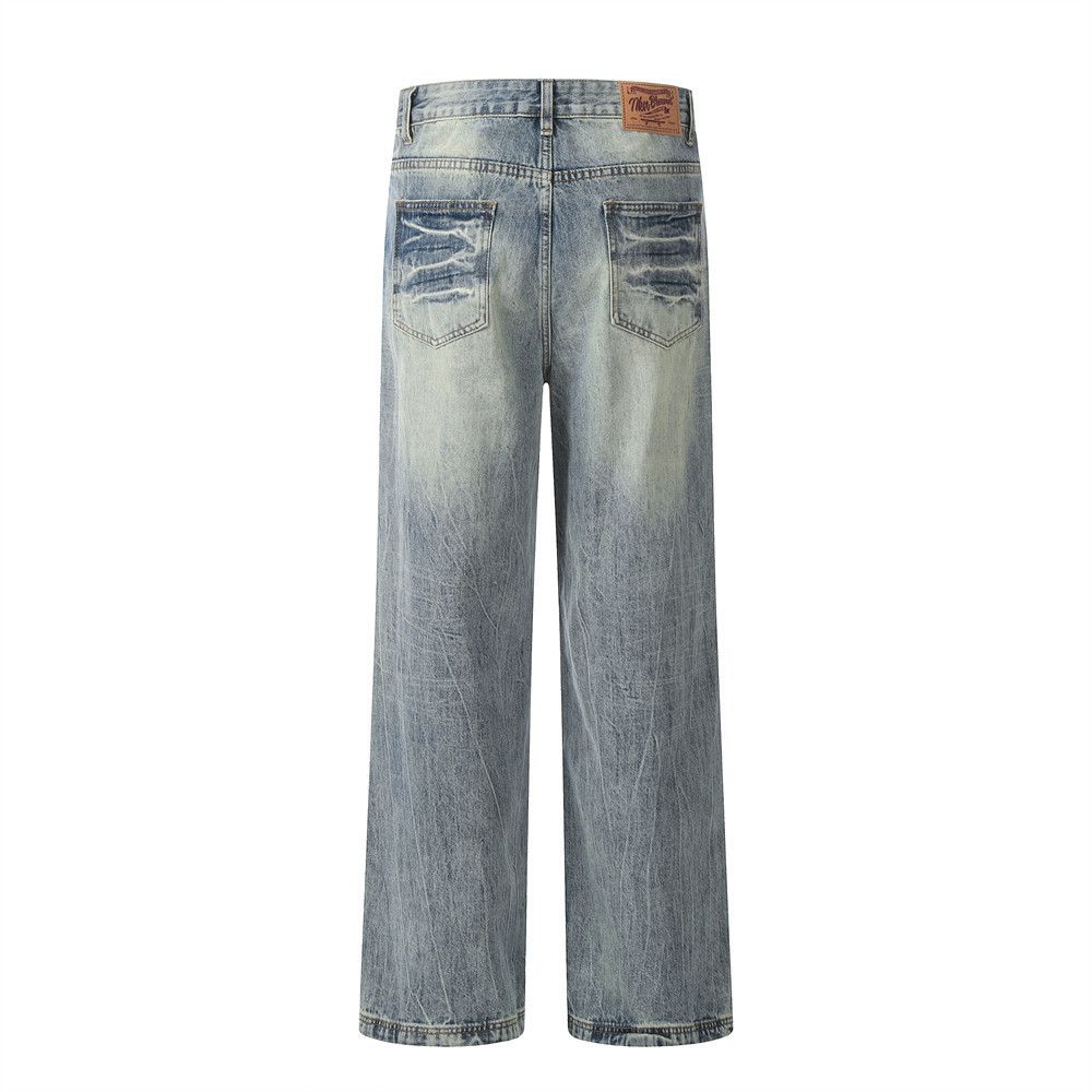 Japanese Brand × Vintage Washed Lightning Texture Cleanfit Loose Jeans Size US 26 / EU 42 - 7 Thumbnail