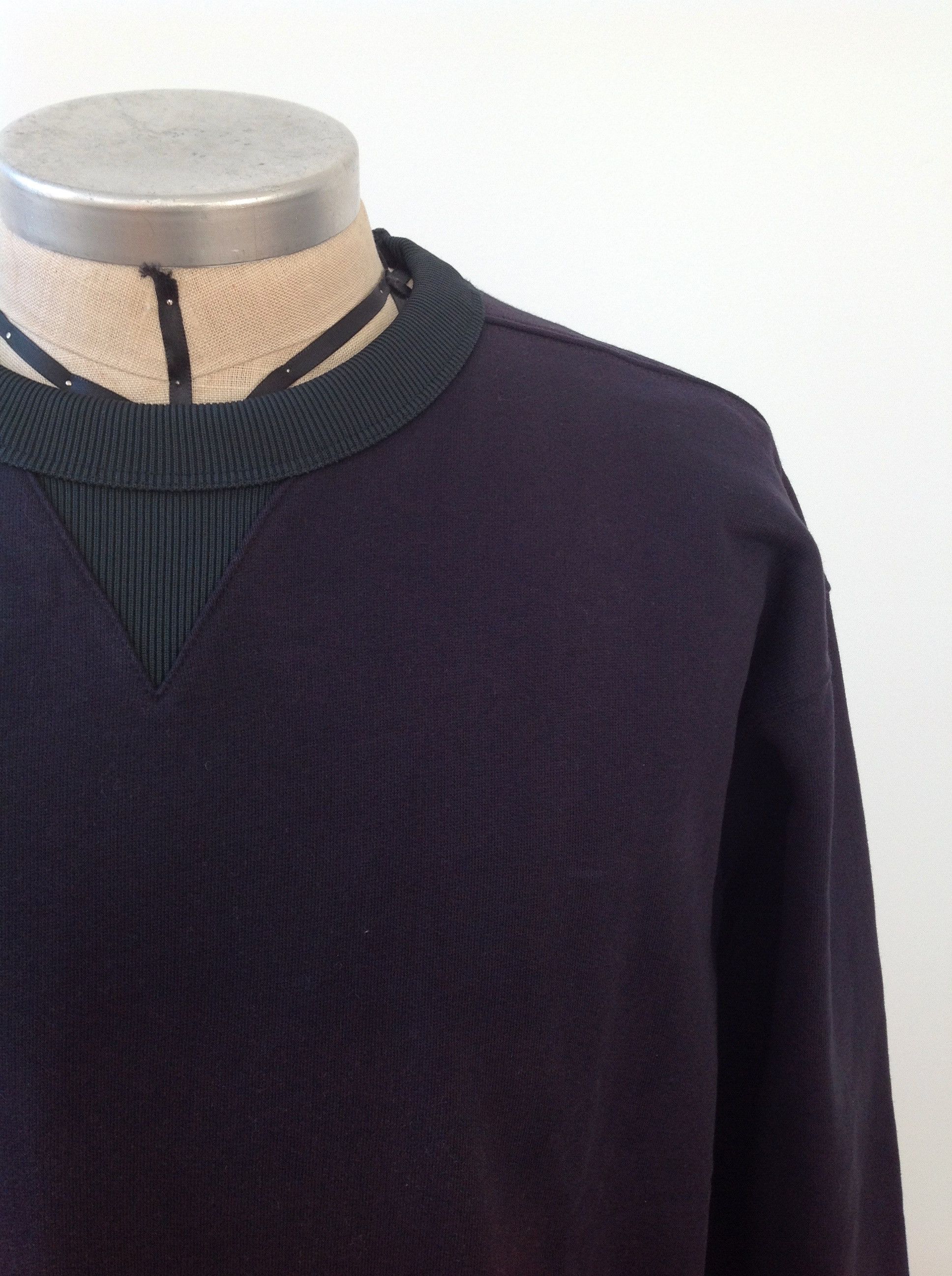 image of Acne Studios Cotton Crewneck Sweatshirt, Mens in Navy/Green (Size Medium)