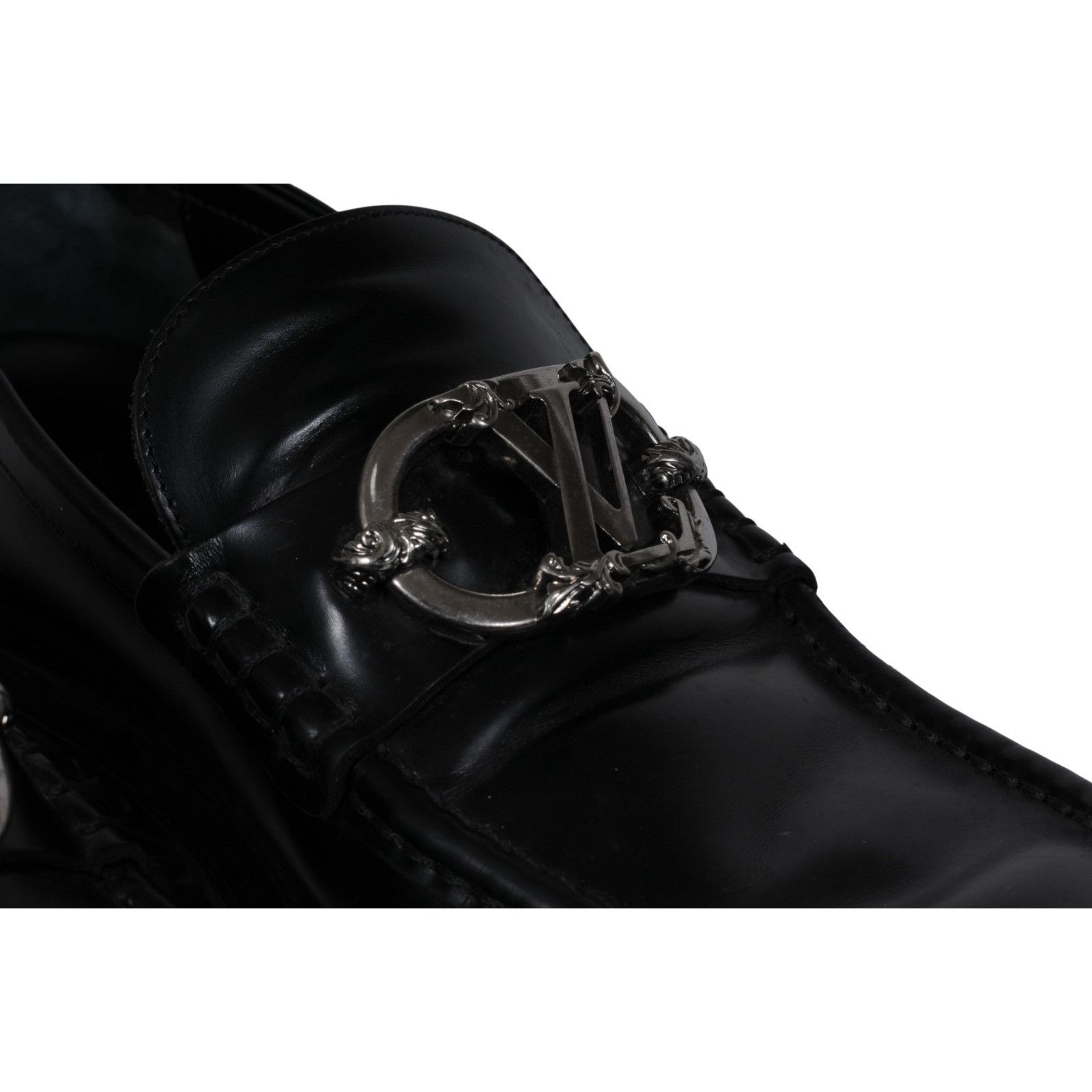 Louis Vuitton Baroque Loafers Black Leather Size US 11 / EU 44 - 9 Thumbnail