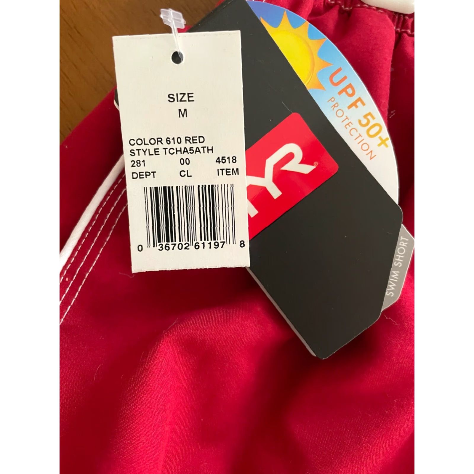 Vintage NEW TYR UPF50 Swim Trunk Red Size Medium Swim Suit Shorts Lined NWT Size US 33 - 4 Thumbnail