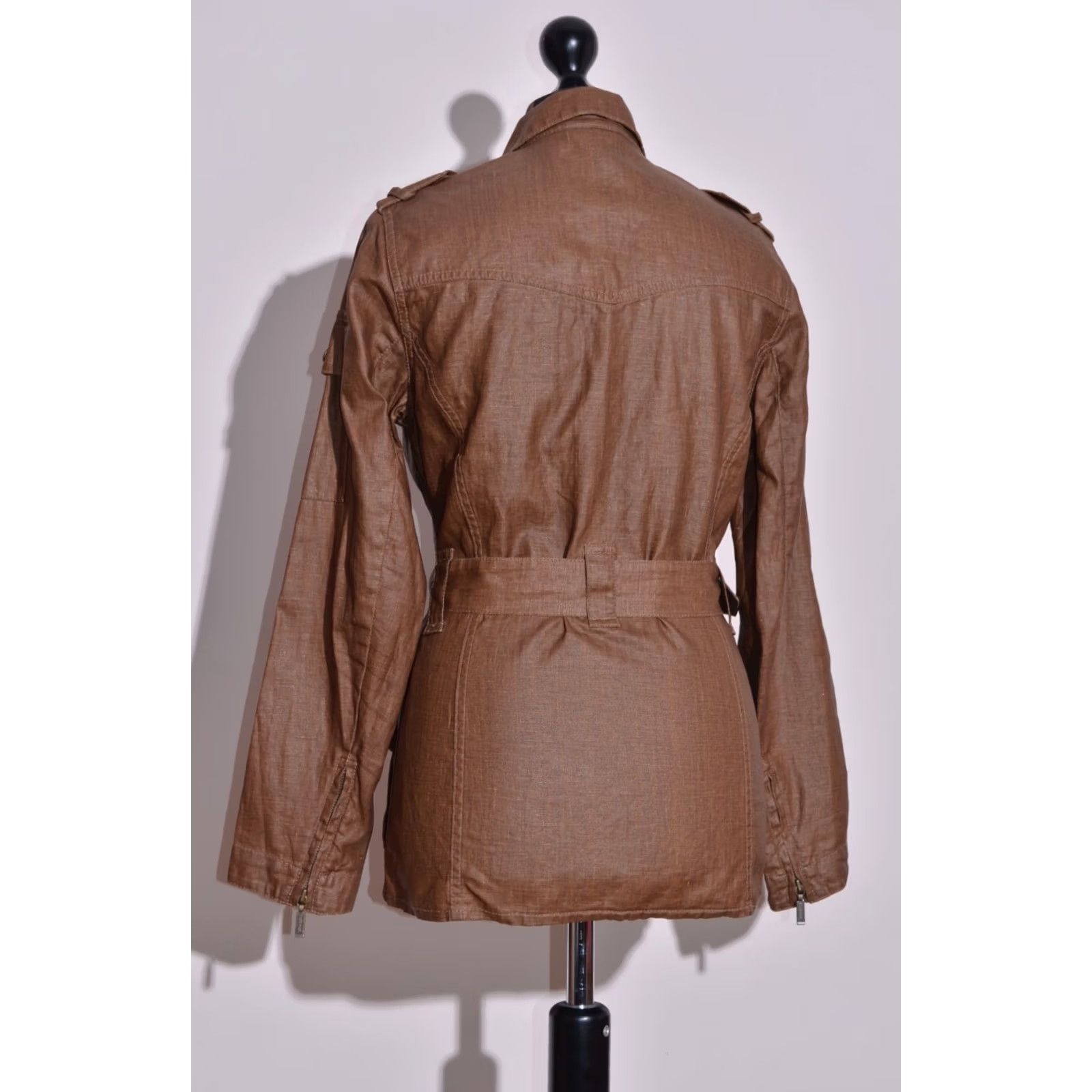 Barbour Barbour Jacket Womens Linen Short Belted Size UK8 US4 Brown Linen Jacket Belted Barbour Womens 8 Linen Jacket Brown Belted Casual Jacket Womens Size M / US 6-8 / IT 42-44 - 6 Thumbnail