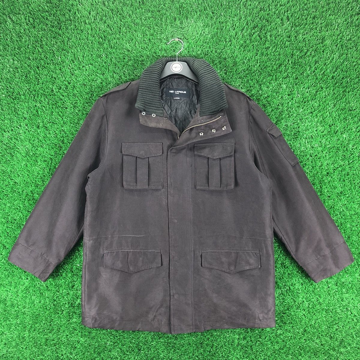 image of Vintage Ted Lapidus Paris Zipper Jacket in Dark Brown, Men's (Size XL)