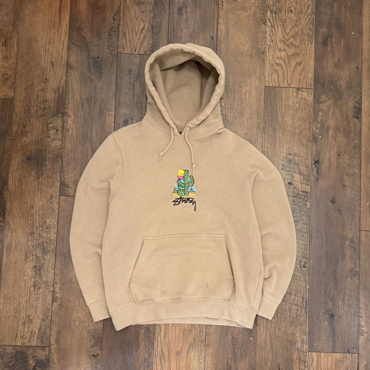 Stussy Stussy Tan Embroidered Cactus Hoodie Size US S / EU 44-46 / 1 - 1 Thumbnail