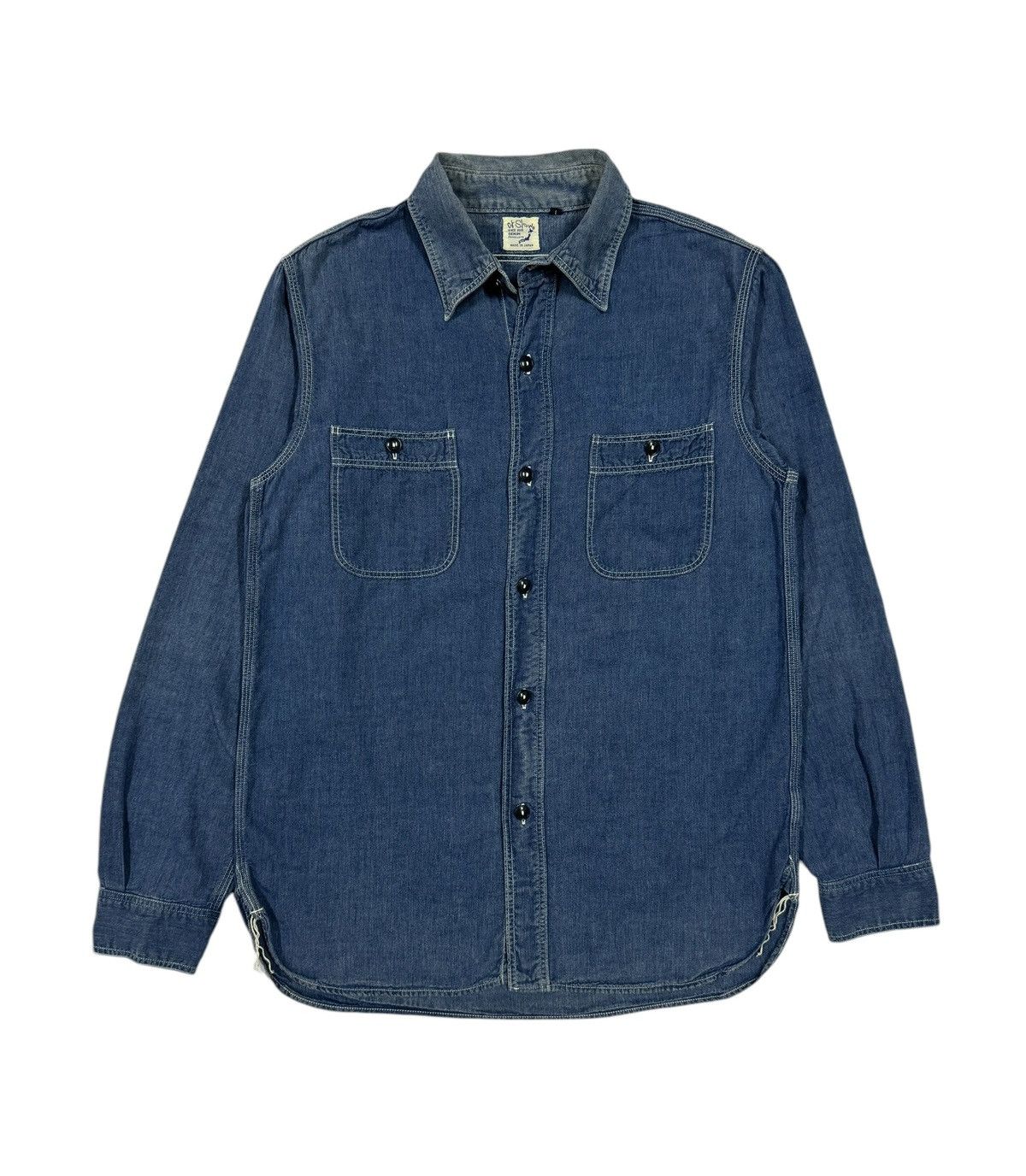 Orslow Ww11 Usn Inspired Chambray Blue Button Ups