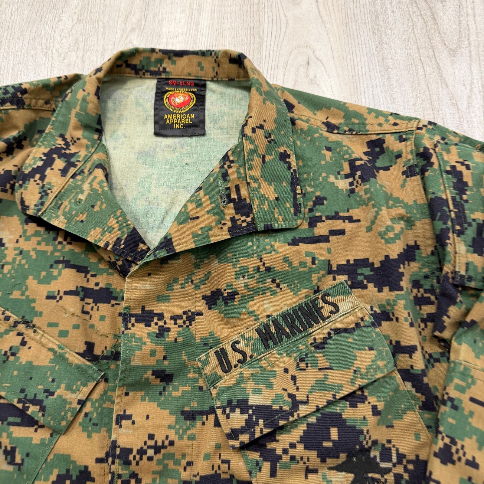 Vintage US Marines Military Shirt Jacket Men's Small Extra Long Size US S / EU 44-46 / 1 - 3 Thumbnail
