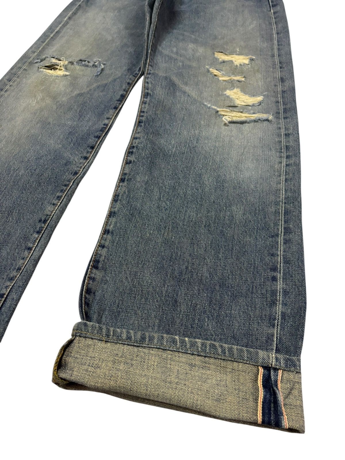 Edwin Vtg Edwin Japan 505 Selvedge Distressed Jeans Size US 28 / EU 44 - 4 Thumbnail