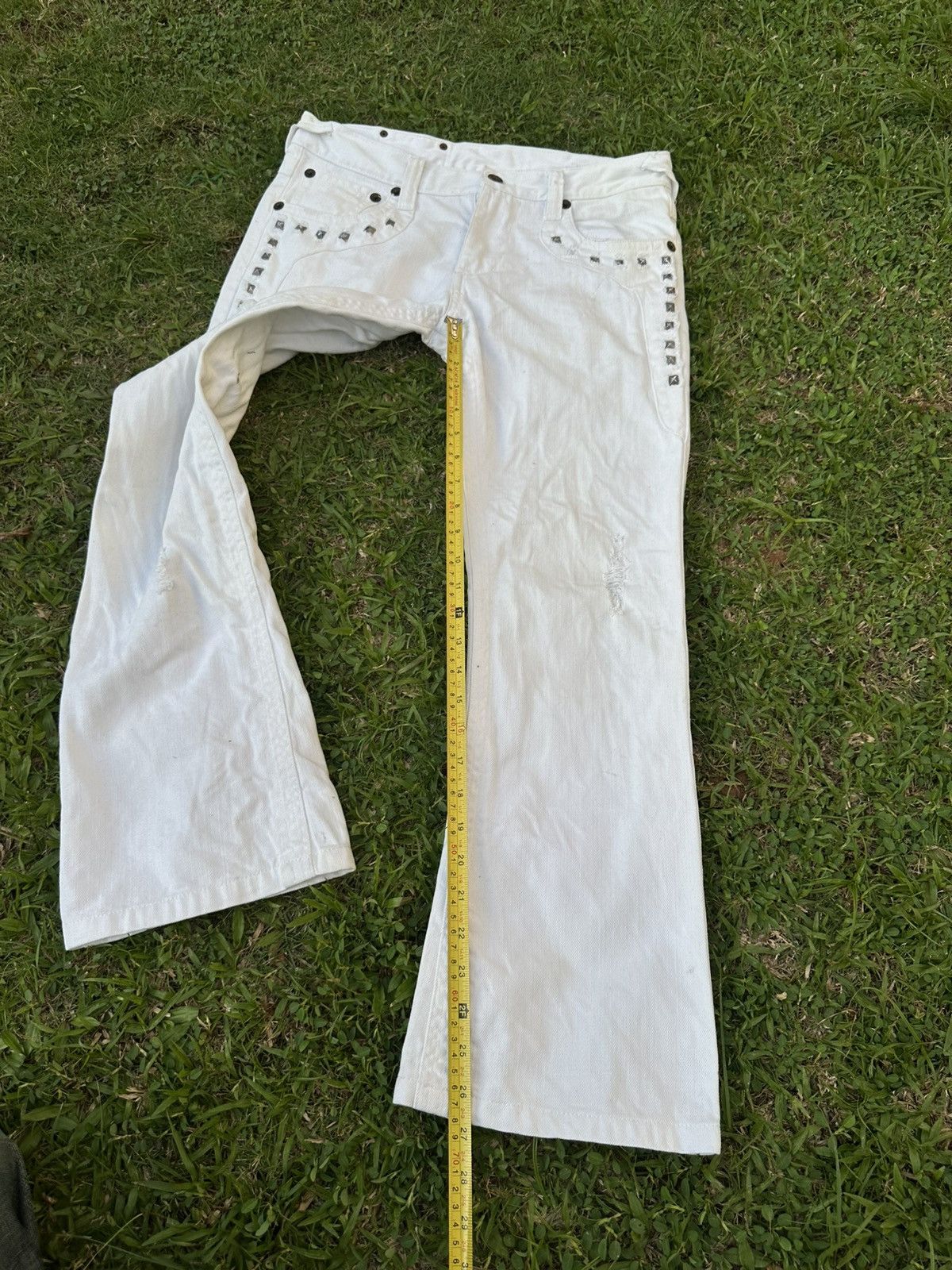semanticdesign Semanticdesign Studded Pocket Flare White Denim Size US 30 / EU 46 - 12 Thumbnail