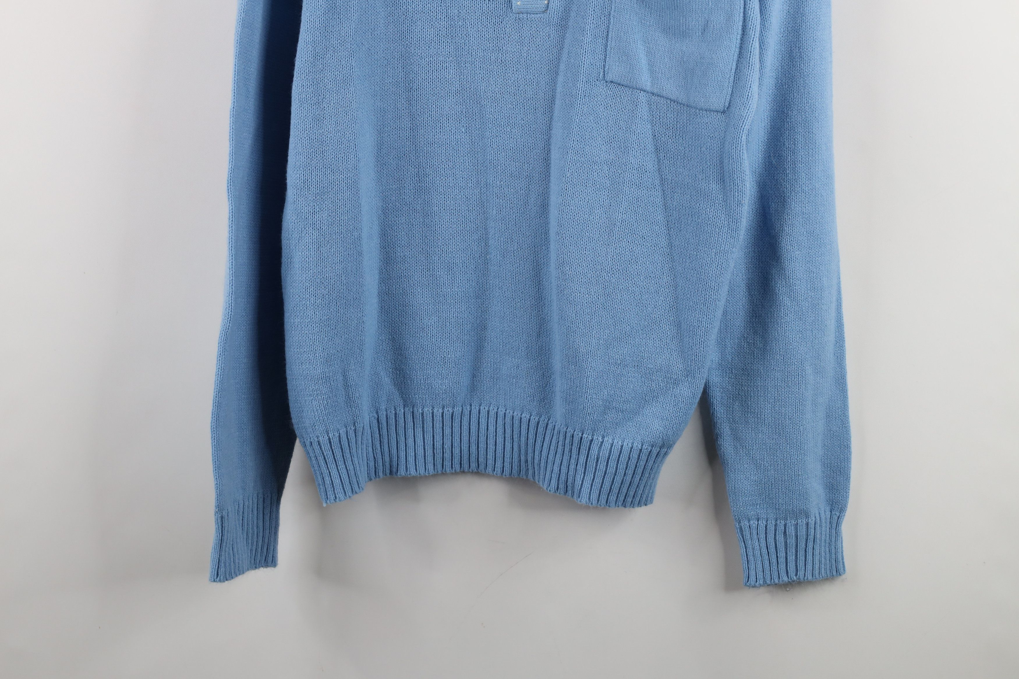 Vintage Vintage 70s Streetwear Knit Sweater Carolina Blue Acrylic Size US M / EU 48-50 / 2 - 3 Thumbnail