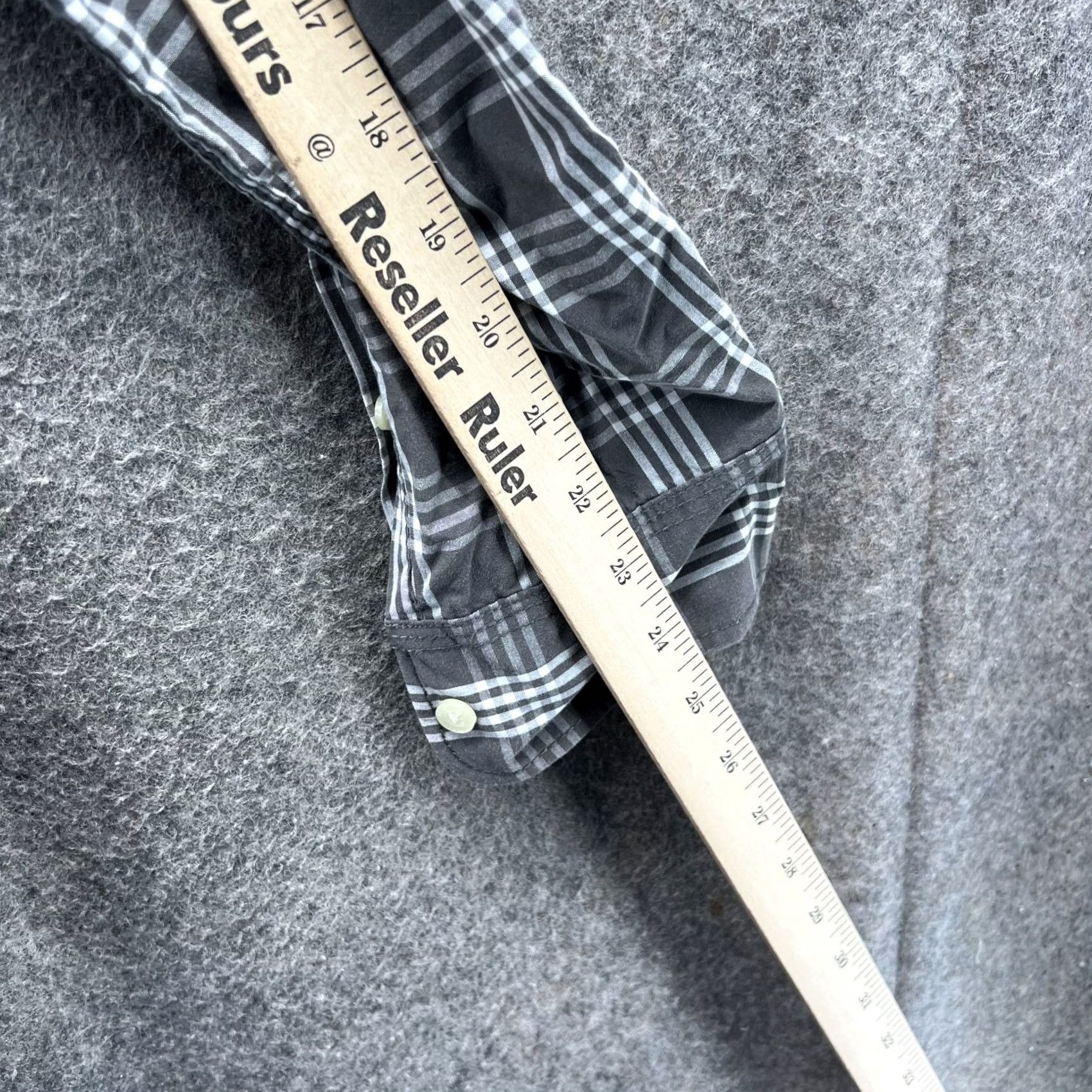 Tommy Hilfiger Tommy Hilfiger Shirt Mens Large Button-Up Glen Check Cotton Trim Fit Dress Plaid Size 42R - 5 Thumbnail