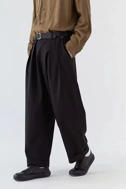 Japanese Brand 20AW Indigo Union Japan Black Minimal Casual Oversized Pants Size US 34 / EU 50 - 1 Thumbnail