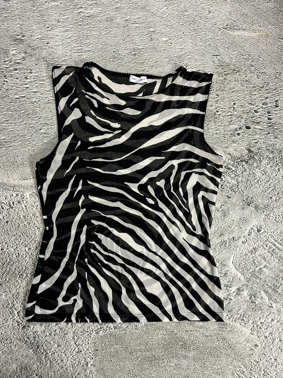 Dolce & Gabbana Dolce & Gabbana Intimo Zebra Printed tank top sleeveless Size S / US 4 / IT 40 - 1 Thumbnail