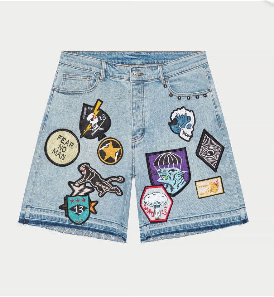 Godspeed jeans patch shorts