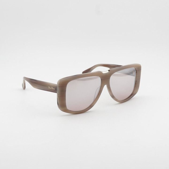 Max Mara Max Mara SPARK1 MM0075 60G Sunglasses Beige Shield Frame Size ONE SIZE - 8 Thumbnail