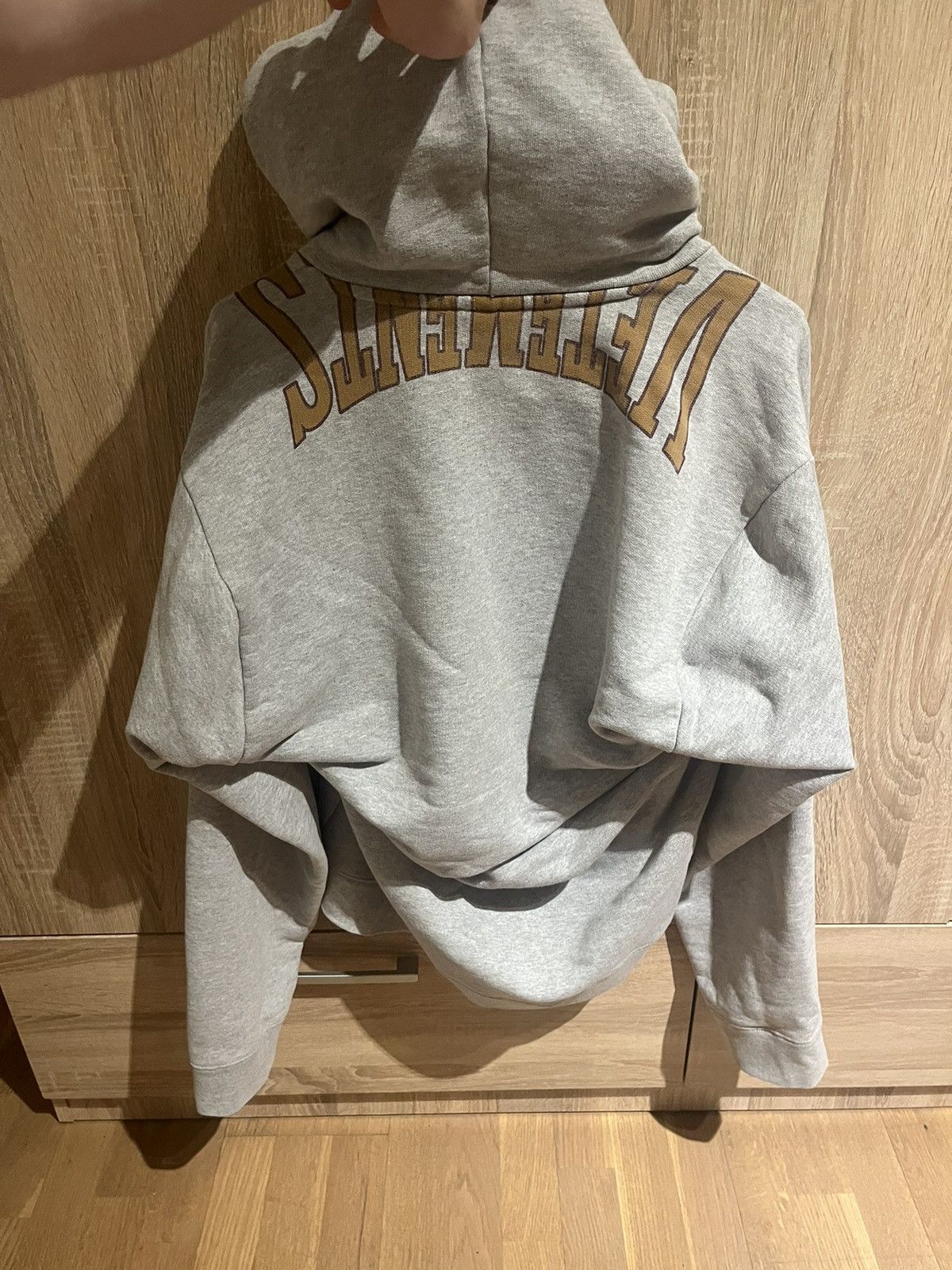 image of Vetements Misplaced Hoodie in Grey, Men's (Size Small)