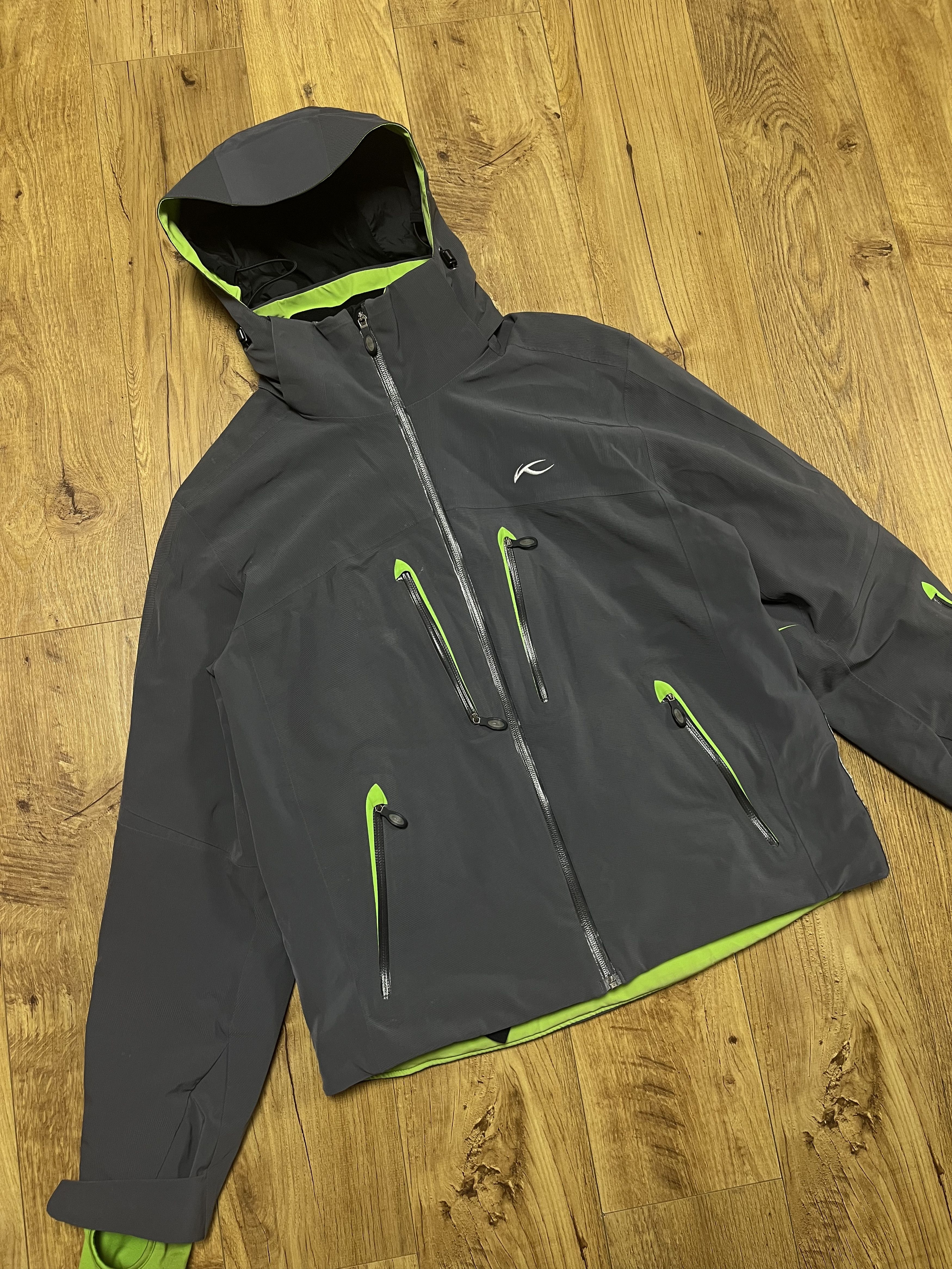 image of Kjus Formula Recco Storm Grey Windproof Ski Jacket Size M, Men's