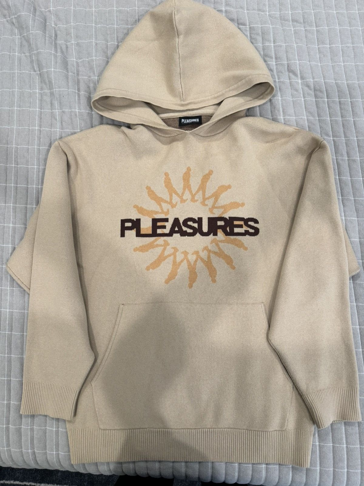 Pleasures Waffle Knit Hoodie Beige Taupe Size US M / EU 48-50 / 2 - 1 Thumbnail
