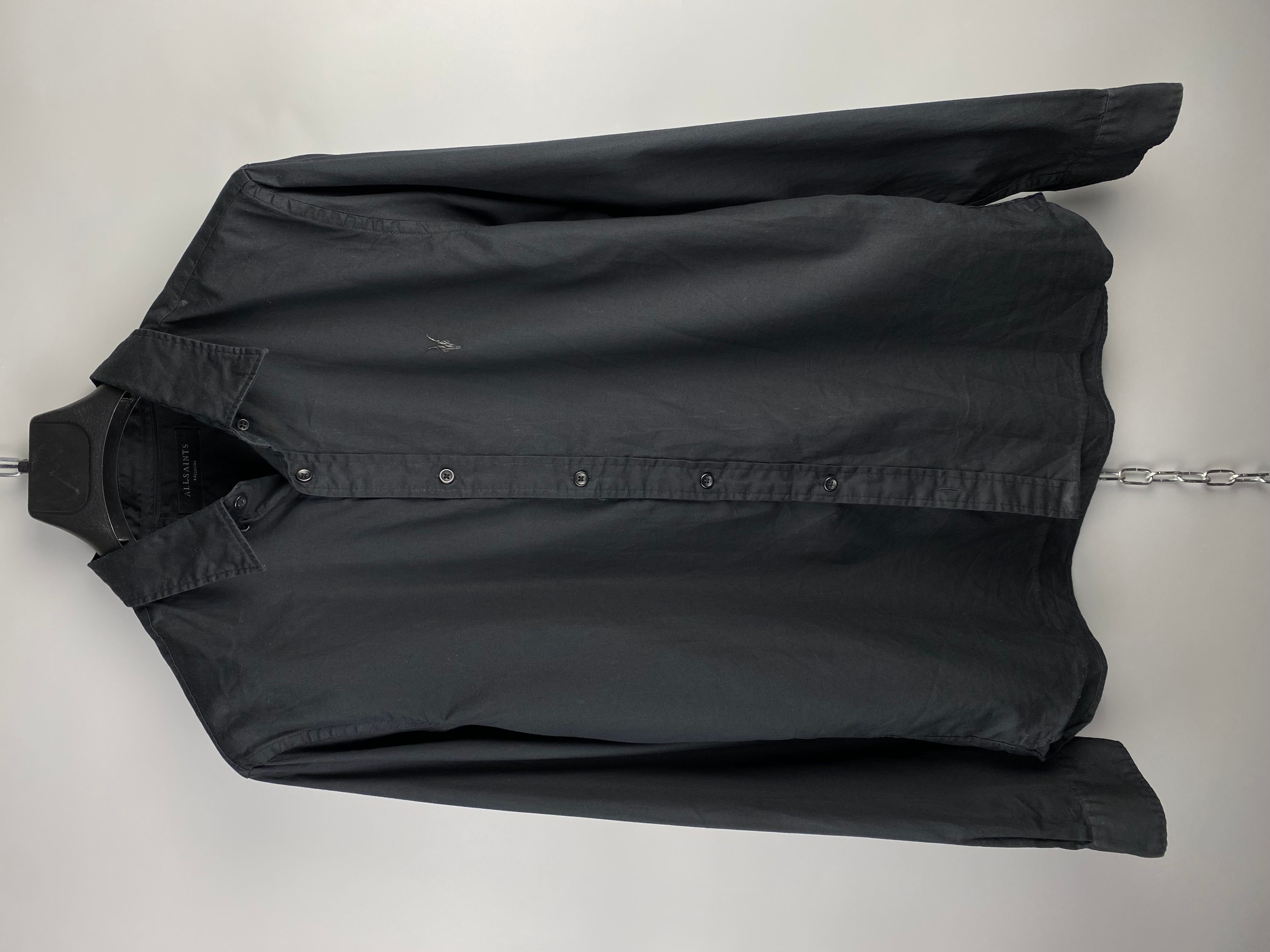 Pre-owned Allsaints Casual Button Long Sleeve Shirt In Black