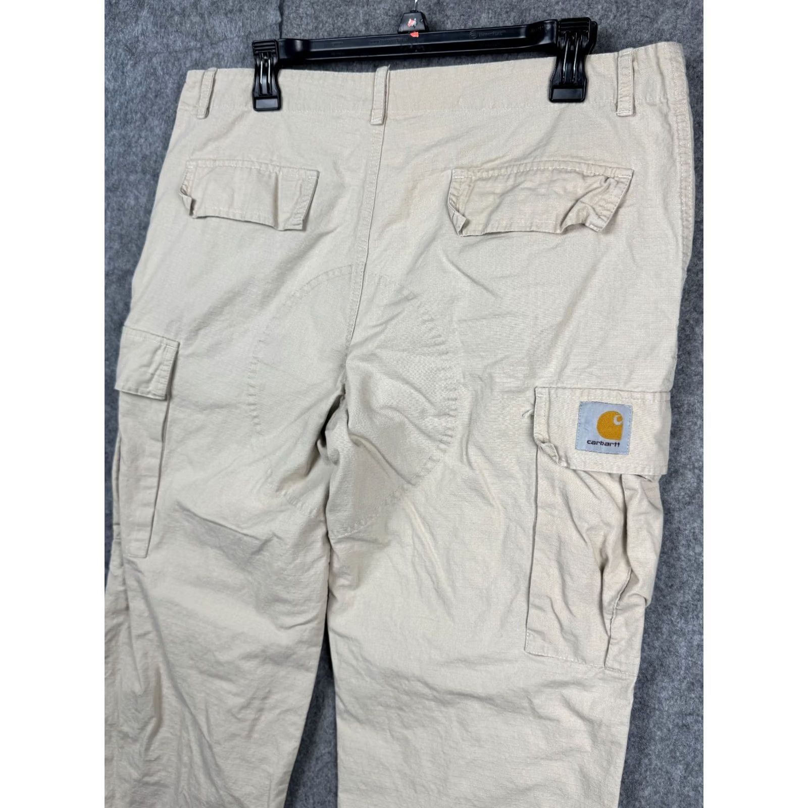 Carhartt Wip Carhartt WIP Cargo Pants Mens L Beige Hooded Theory Sweat Ripstop Pants Size US 33 - 3 Thumbnail