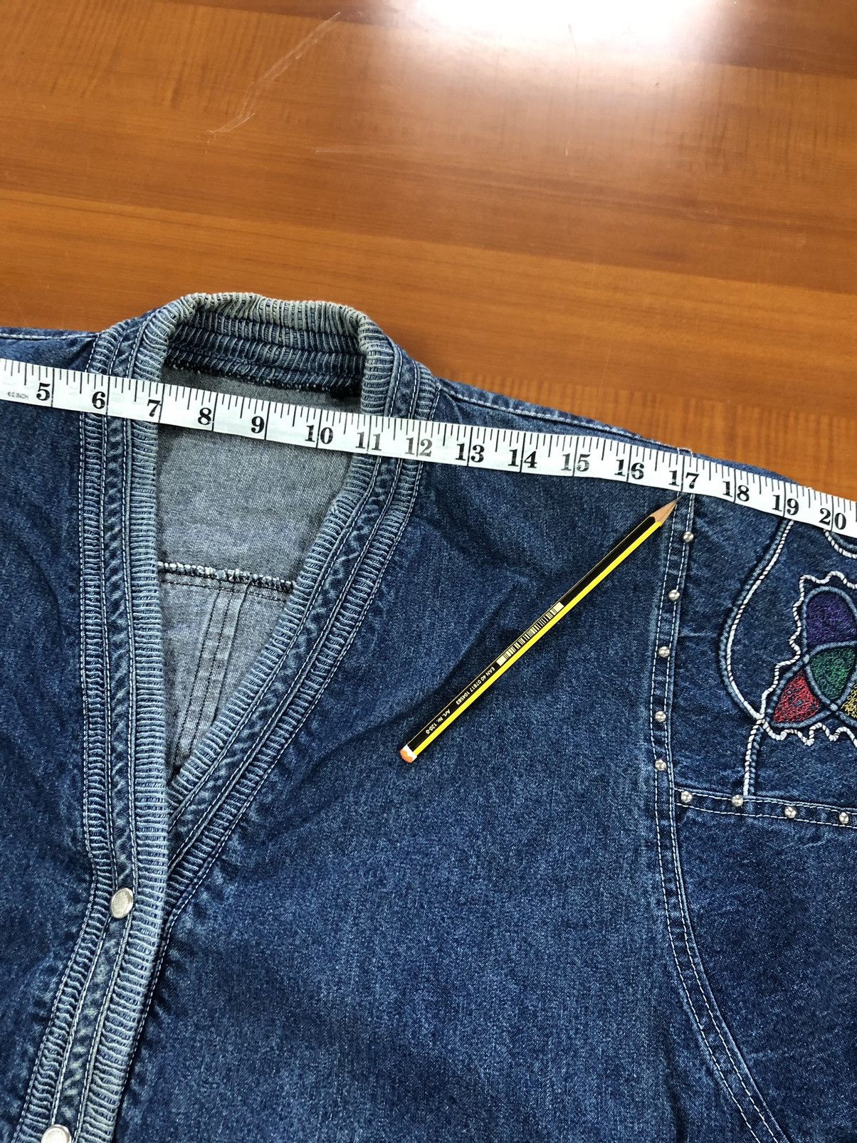 Vintage Unbranded Nice Designed Denim Jacket Size US L / EU 52-54 / 3 - 17 Thumbnail