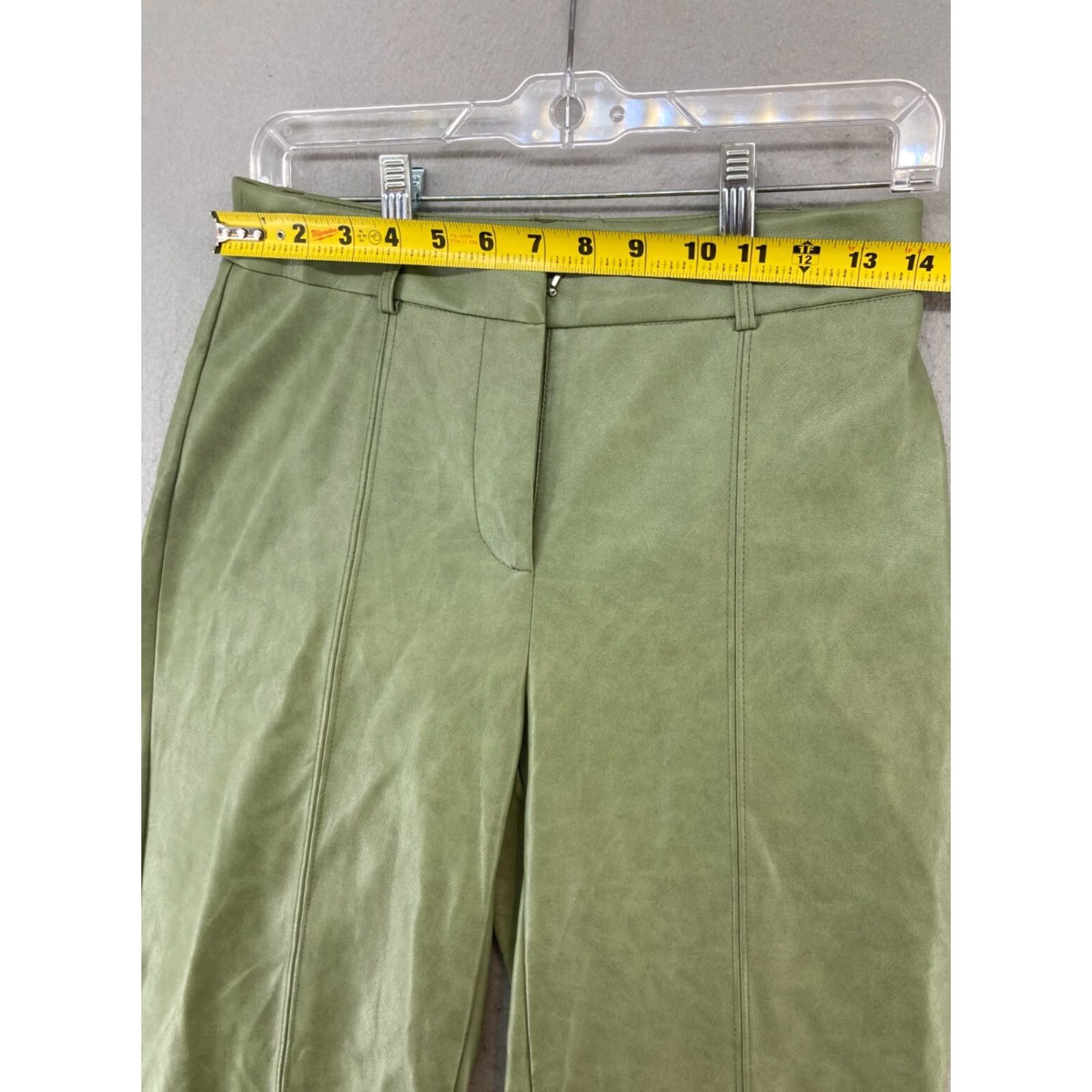 7 For All Mankind 7 For All Mankind Womens Pleather Pants Small Green Lined Size 28" / US 6 / IT 42 - 2 Thumbnail