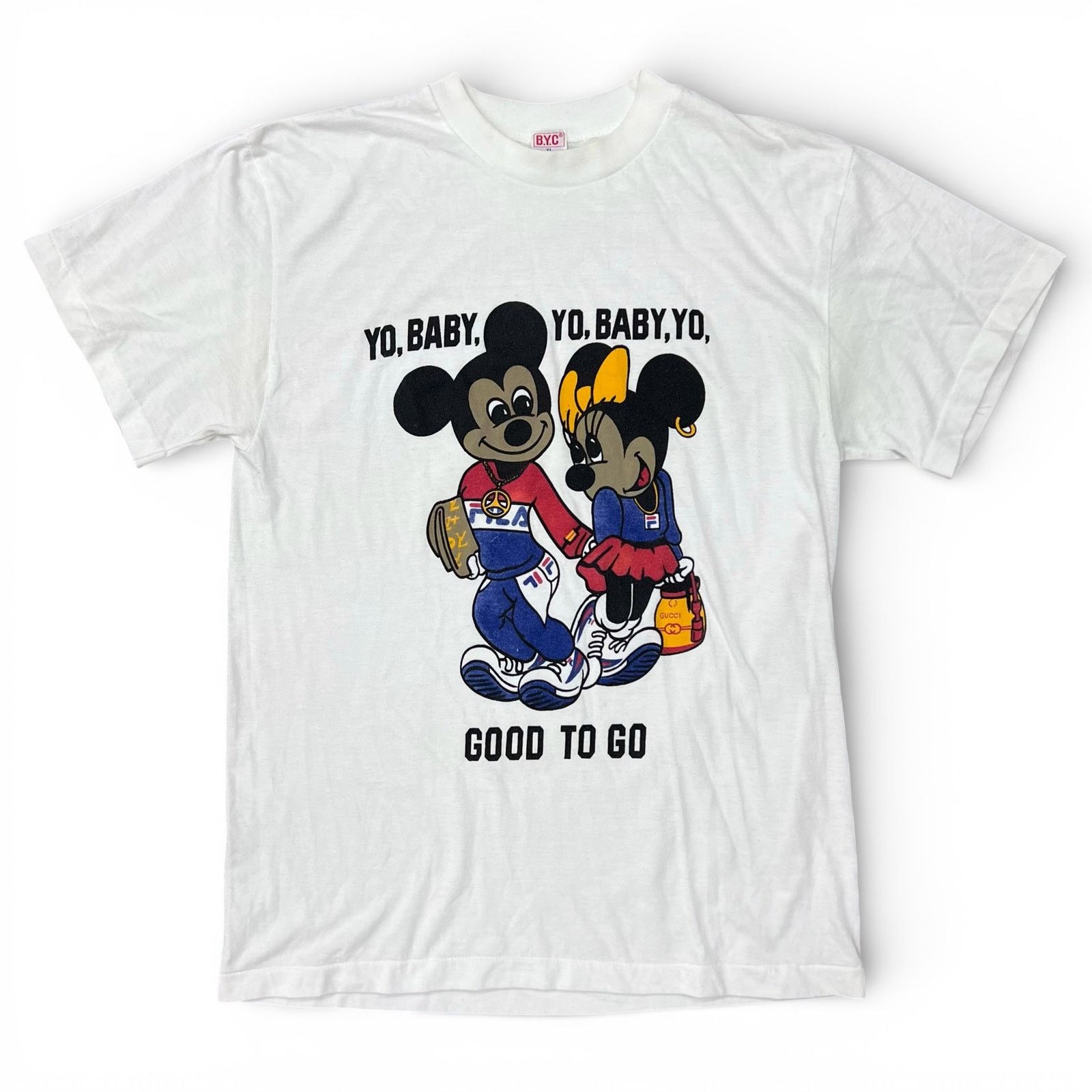 Vintage 80s Yo Baby Yo Mickey and Minnie Mouse T Shirt