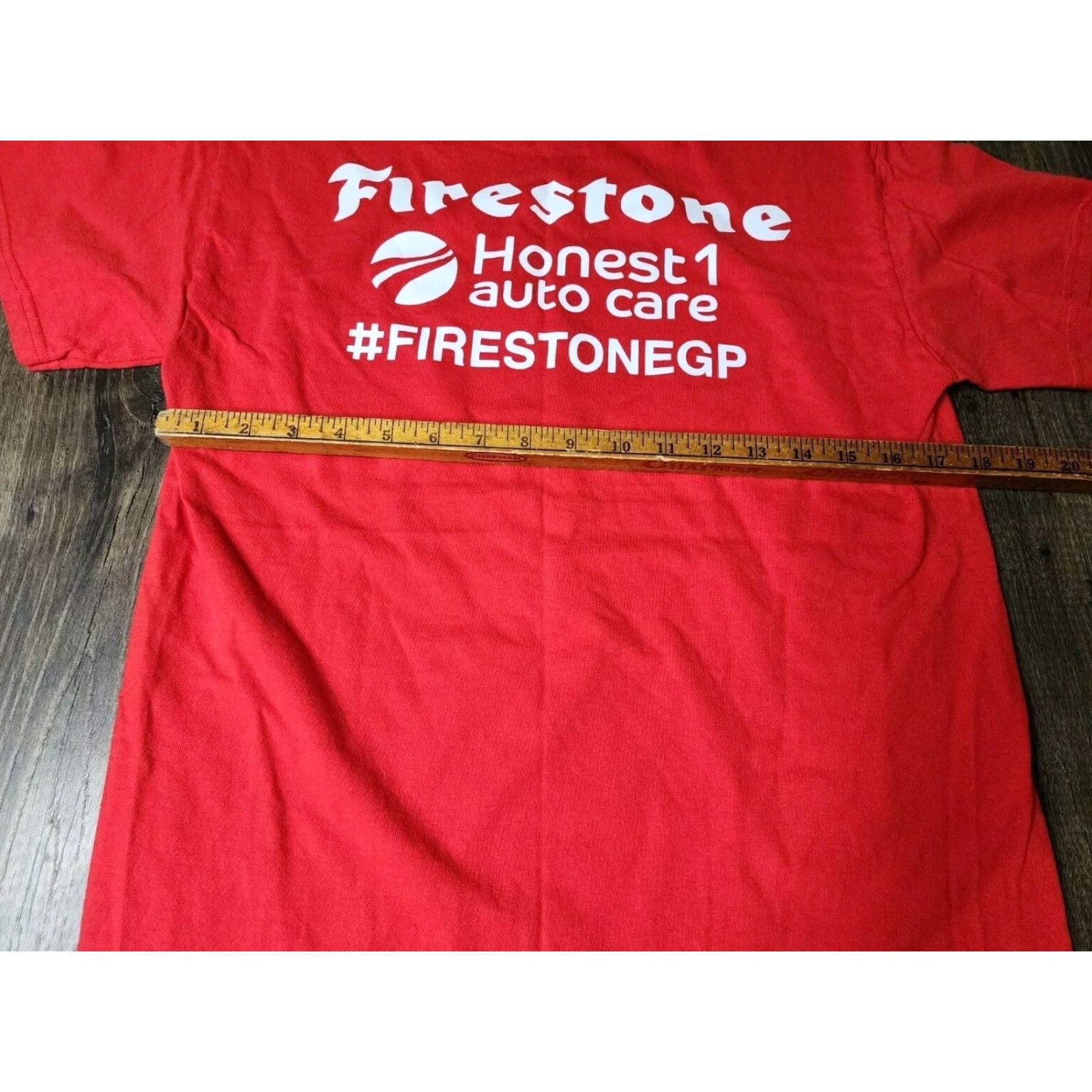 Gildan Gildan Mens M Red Firestone Grand Prix T-Shirt Double-Sided Short Sleeve 2020 Racing Sports Size US M / EU 48-50 / 2 - 3 Thumbnail